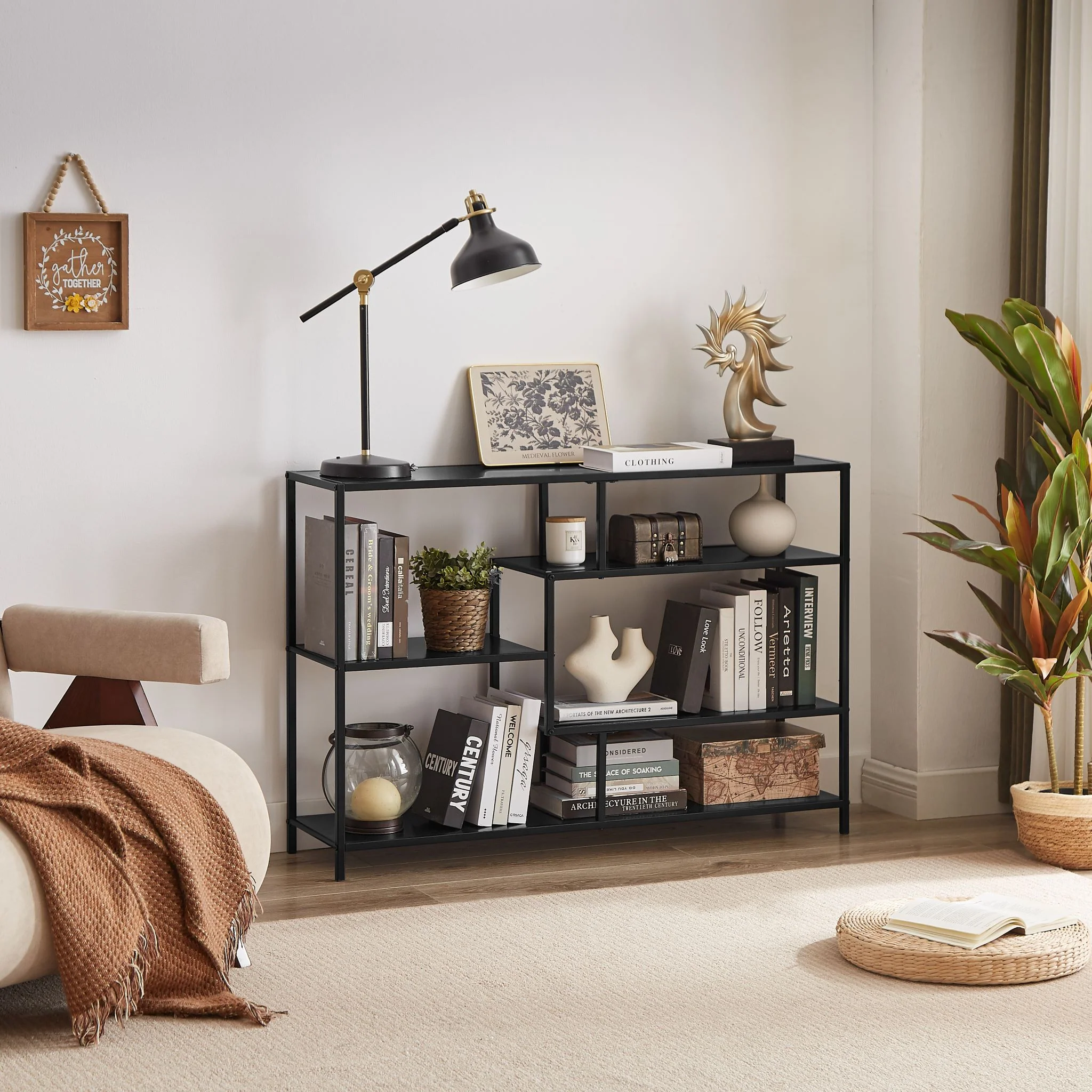 ODDA - Etagère industrielle avec rangements de 5 niveaux en métal noir - Image 4