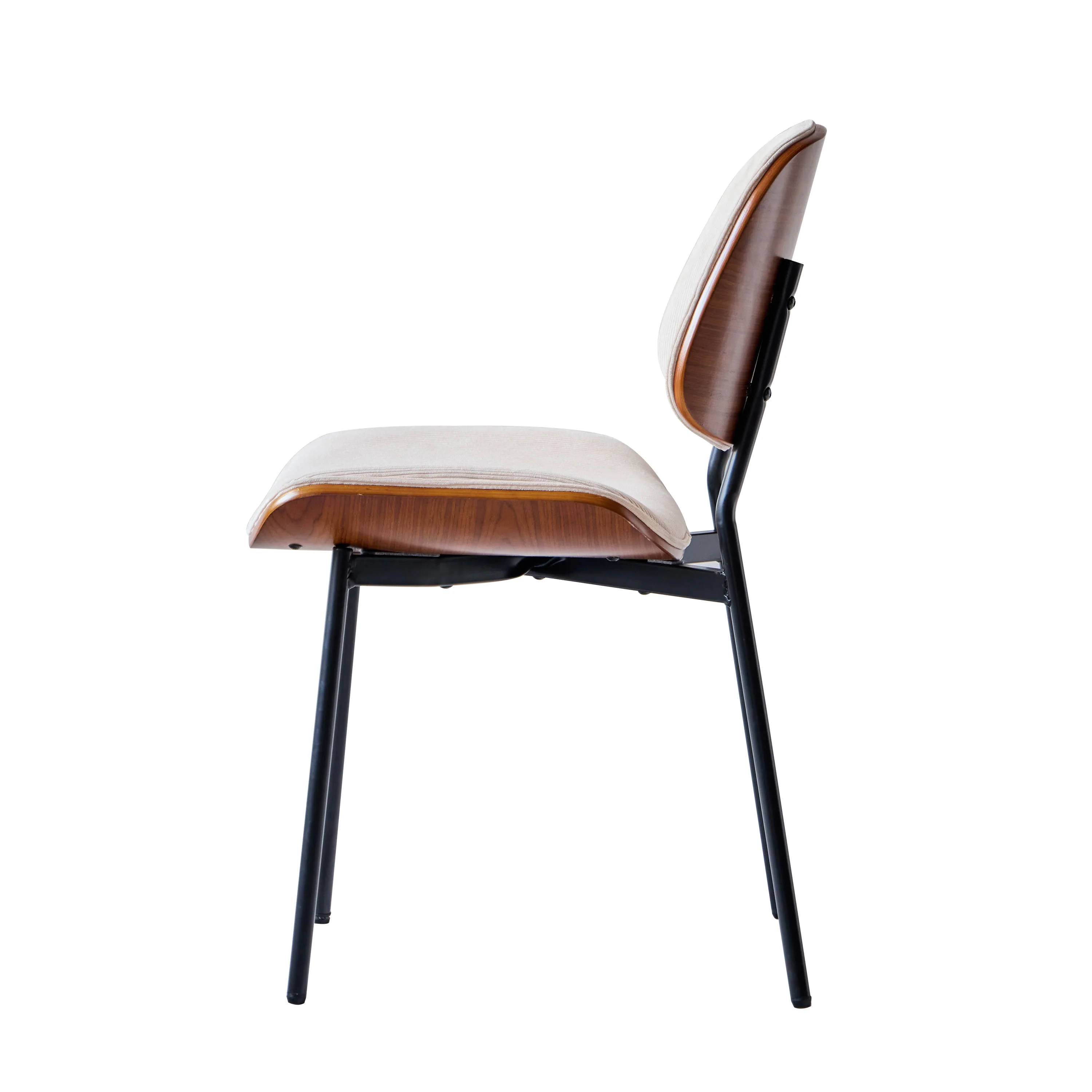 ODENSE - Lot de 2 chaises en bois et velours côtelé beige - Image 8