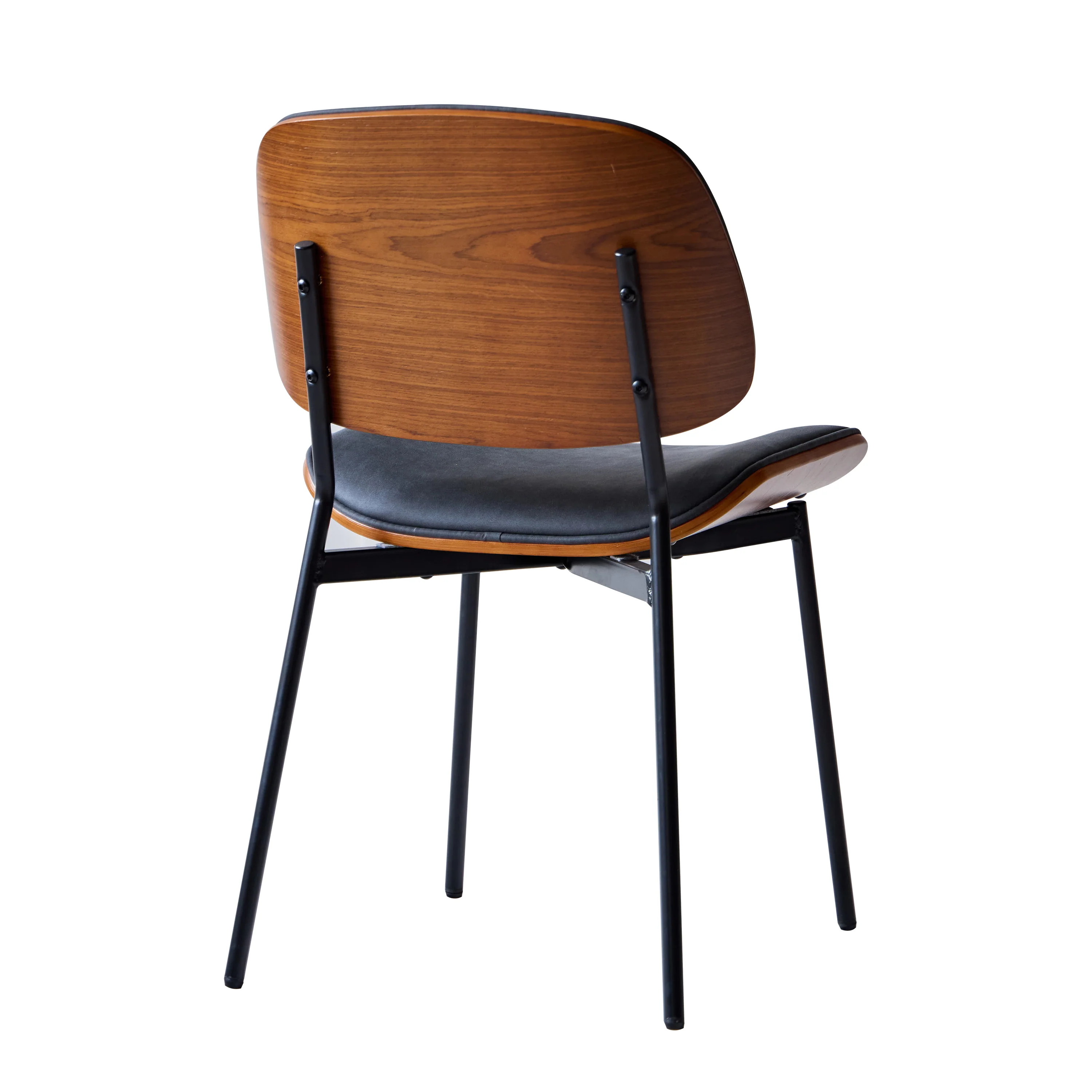 ODENSE - Lot de 2 chaises en bois et suèdine noir - Image 4