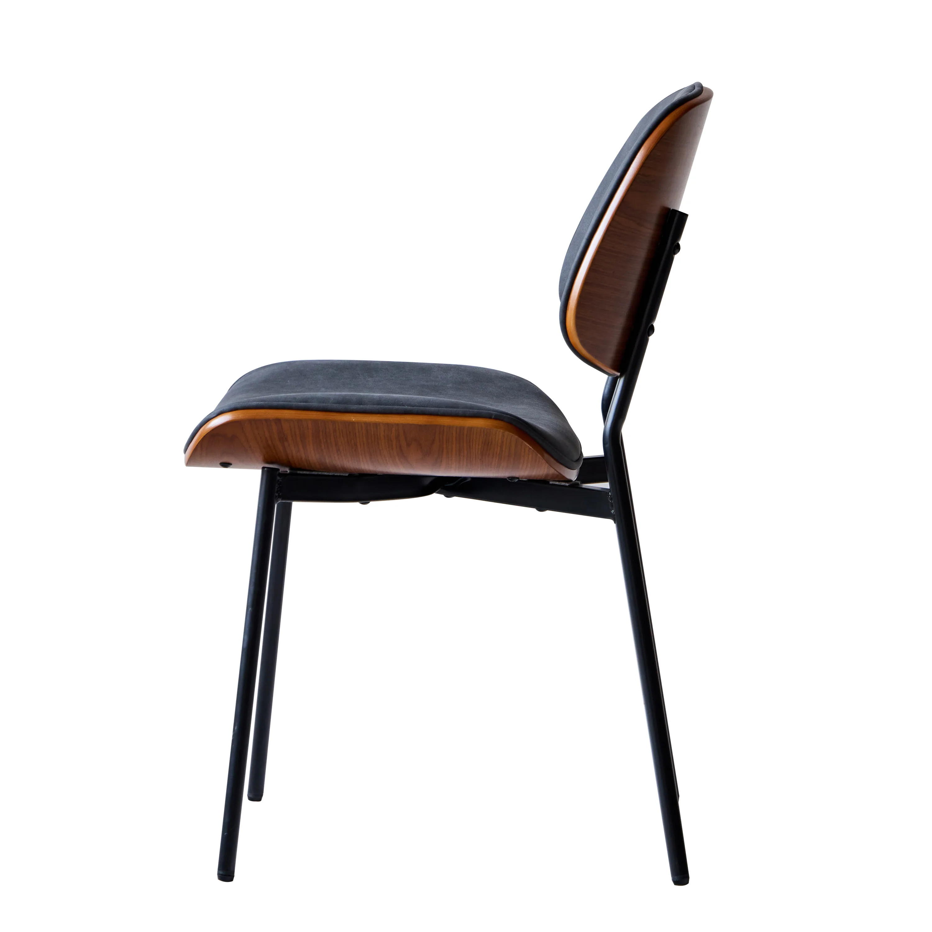 ODENSE - Lot de 2 chaises en bois et suèdine noir - Image 5