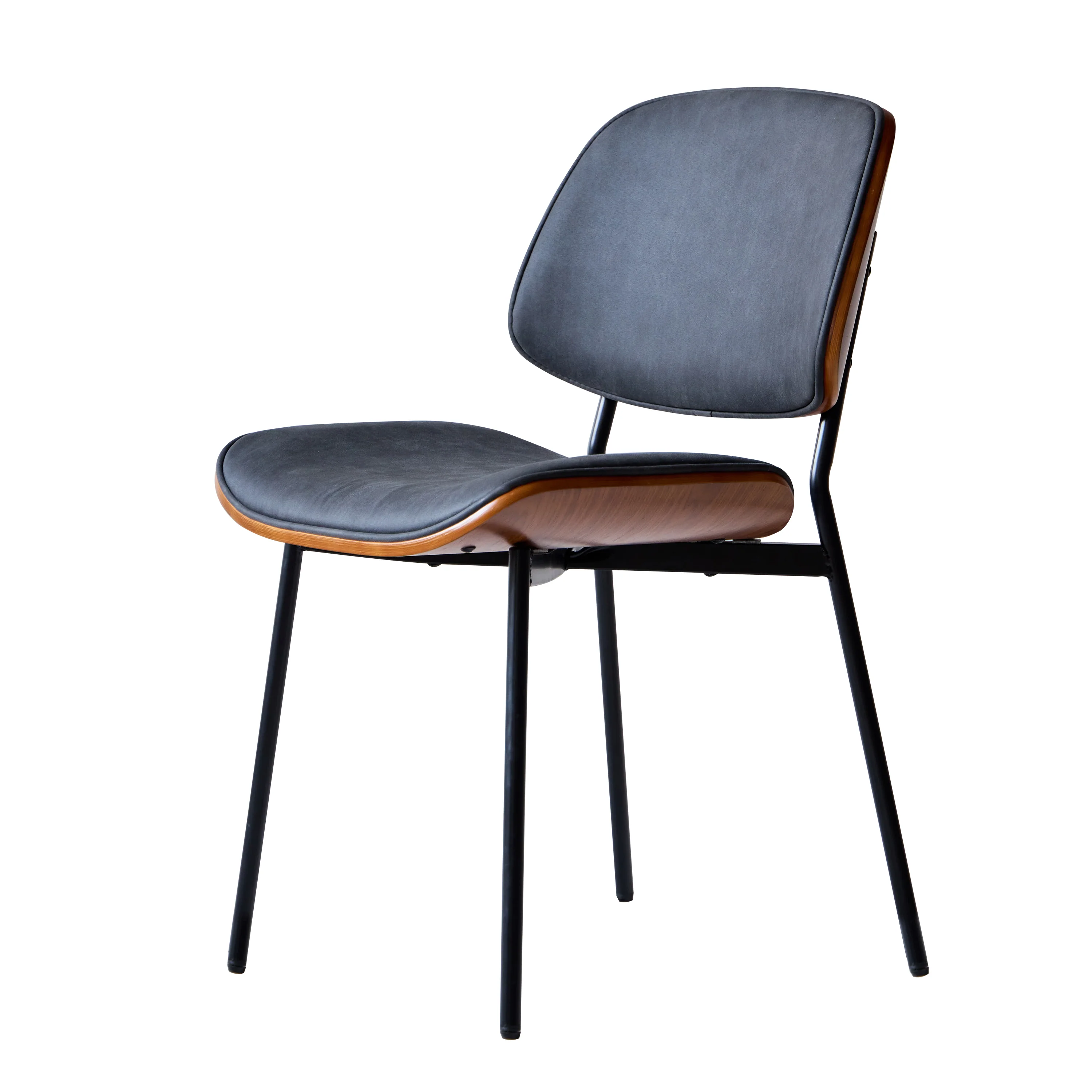 ODENSE - Lot de 2 chaises en bois et suèdine noir - Image 6