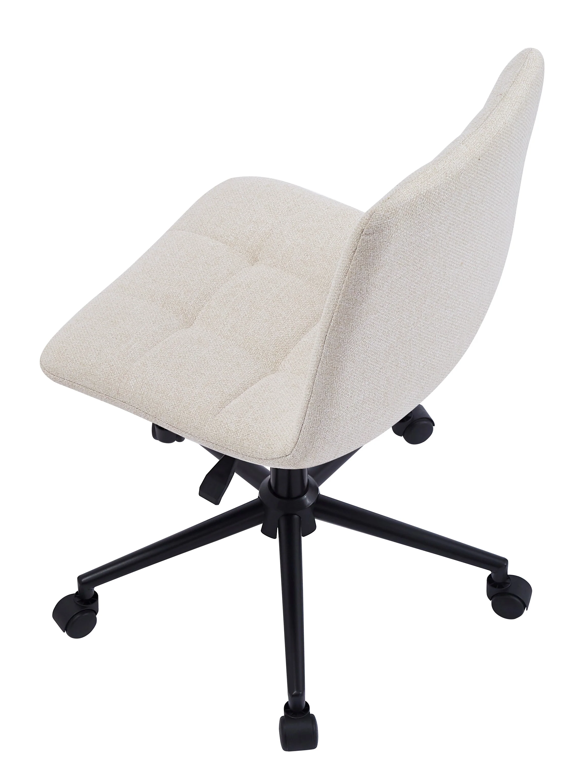 BJORN - Chaise de bureau capitonnée réglable en tissu beige - Image 6