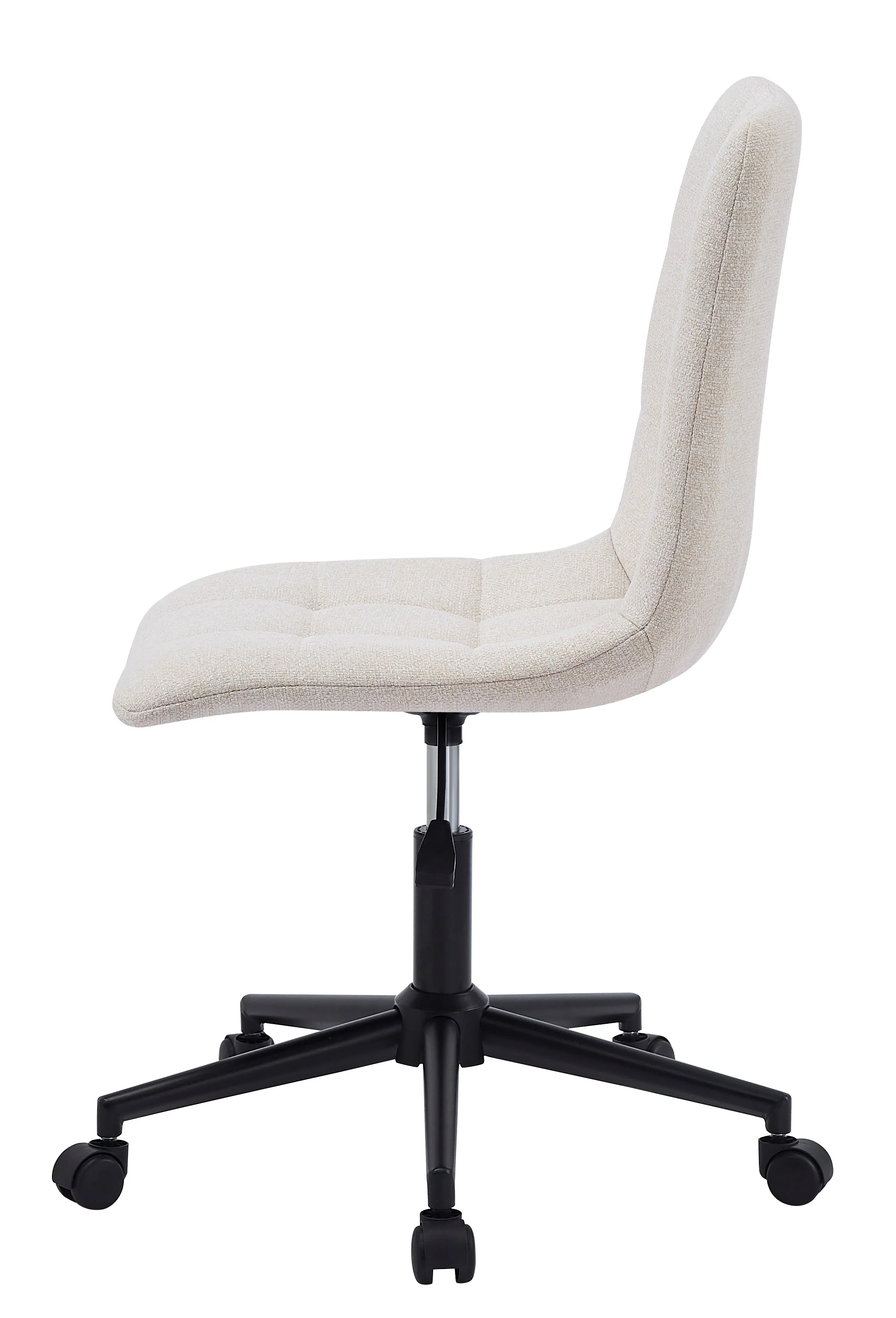 BJORN - Chaise de bureau capitonnée réglable en tissu beige - Image 7