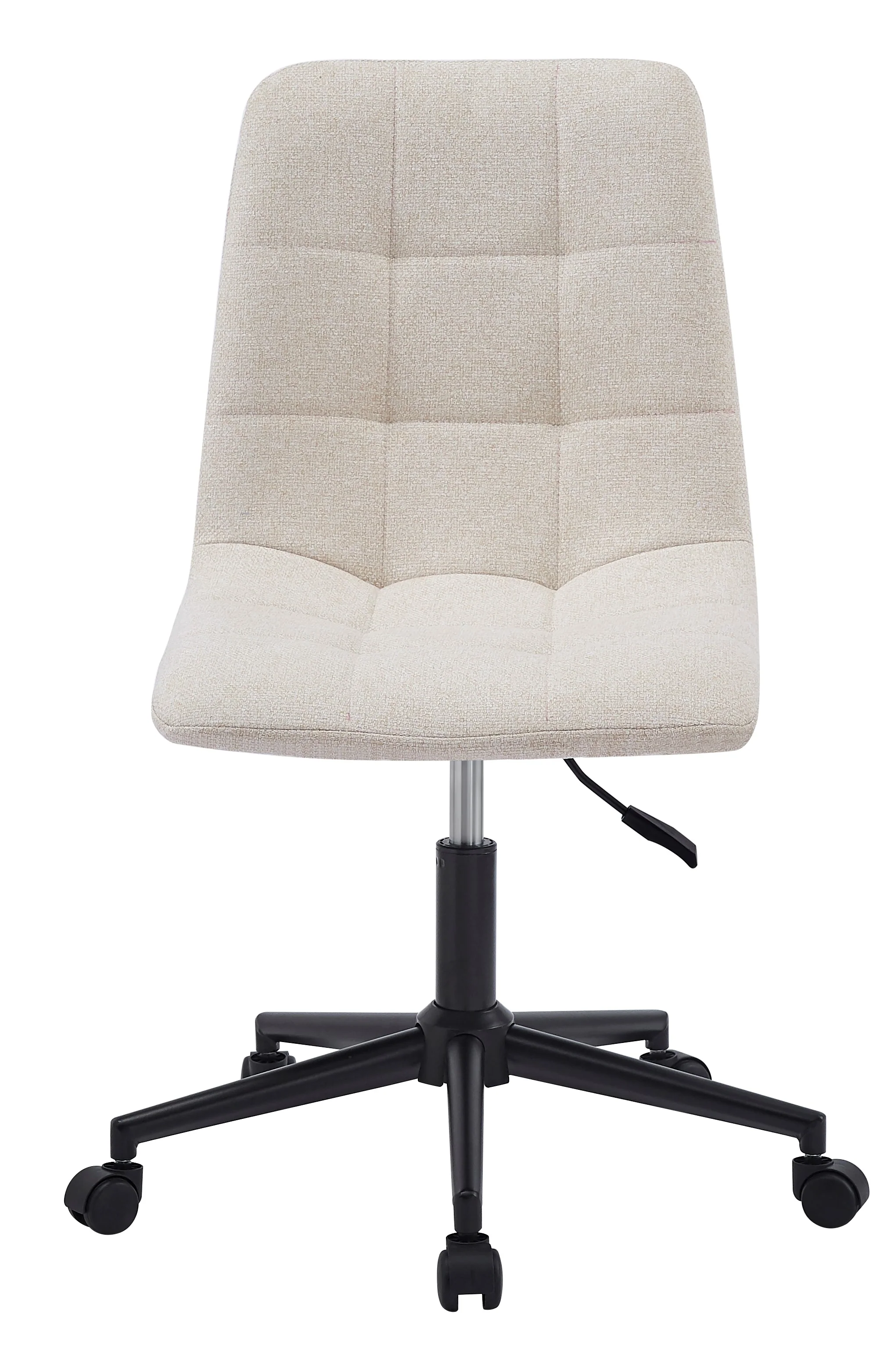 BJORN - Chaise de bureau capitonnée réglable en tissu beige - Image 8