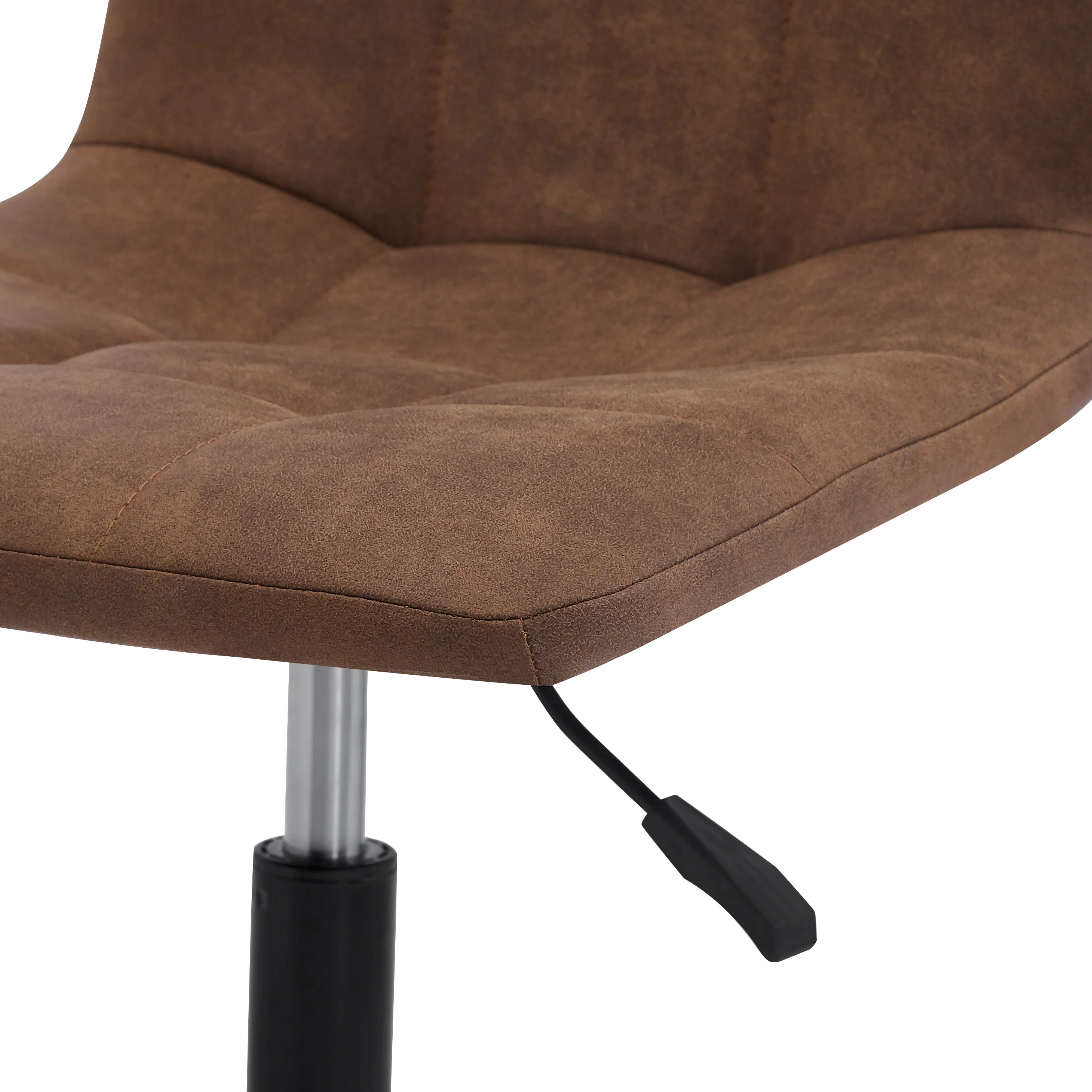 BJORN - Chaise de bureau capitonnée réglable en suèdine marron - Image 4