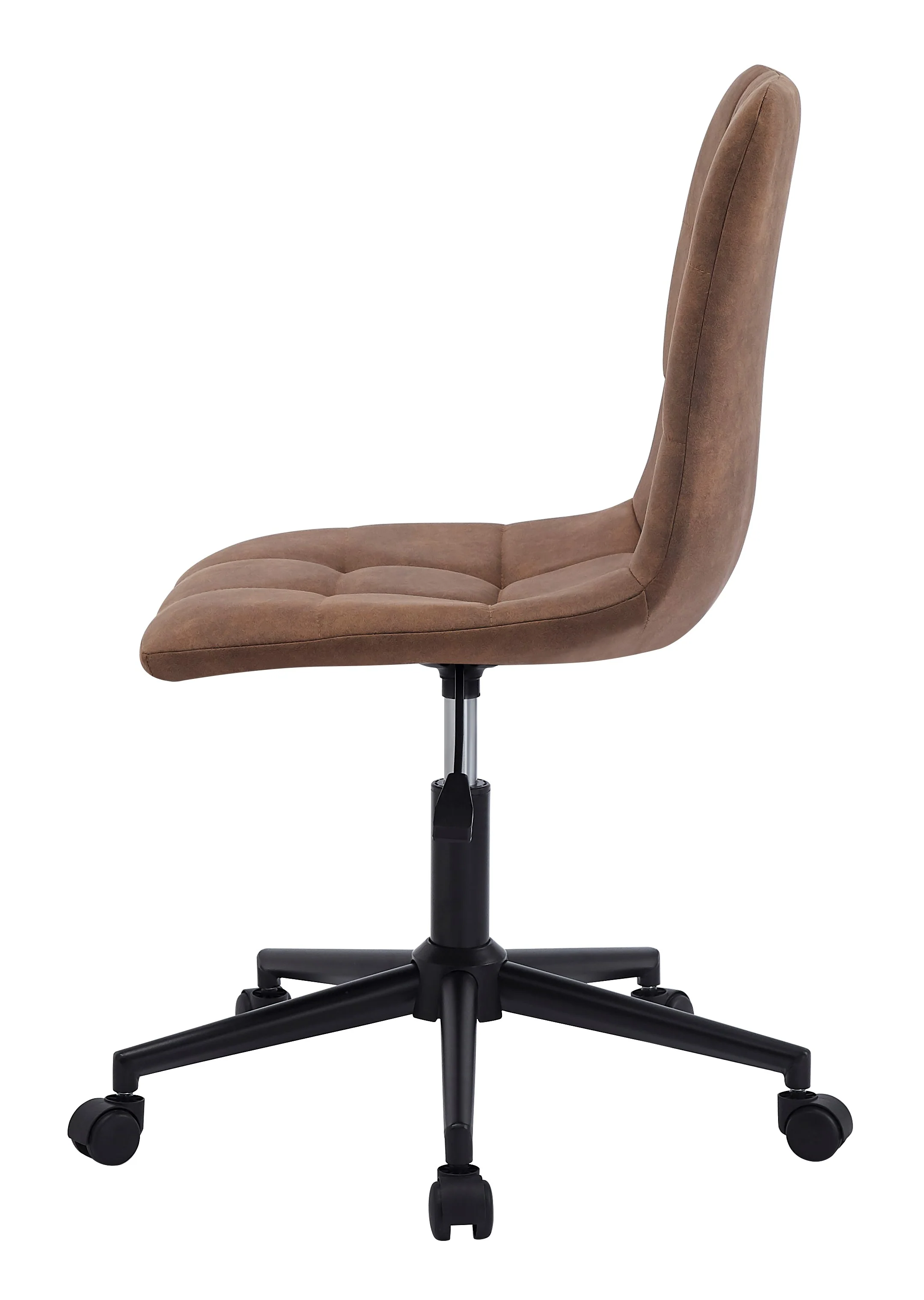 BJORN - Chaise de bureau capitonnée réglable en suèdine marron - Image 8