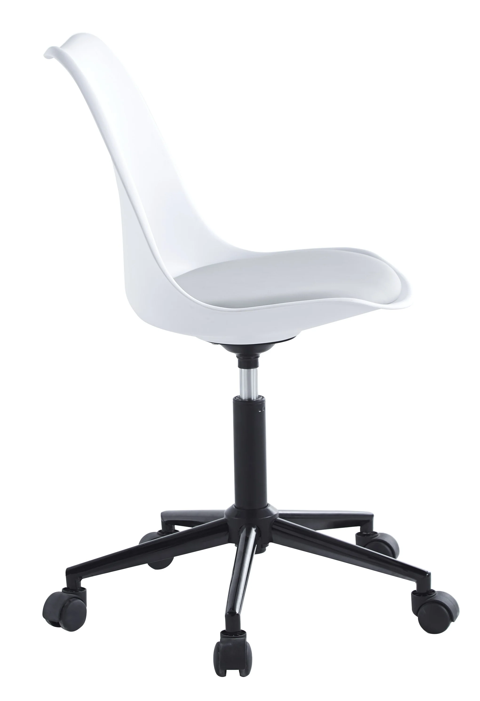 ESBJERG - Chaise de bureau en polypropylene et simili blanc - Image 6
