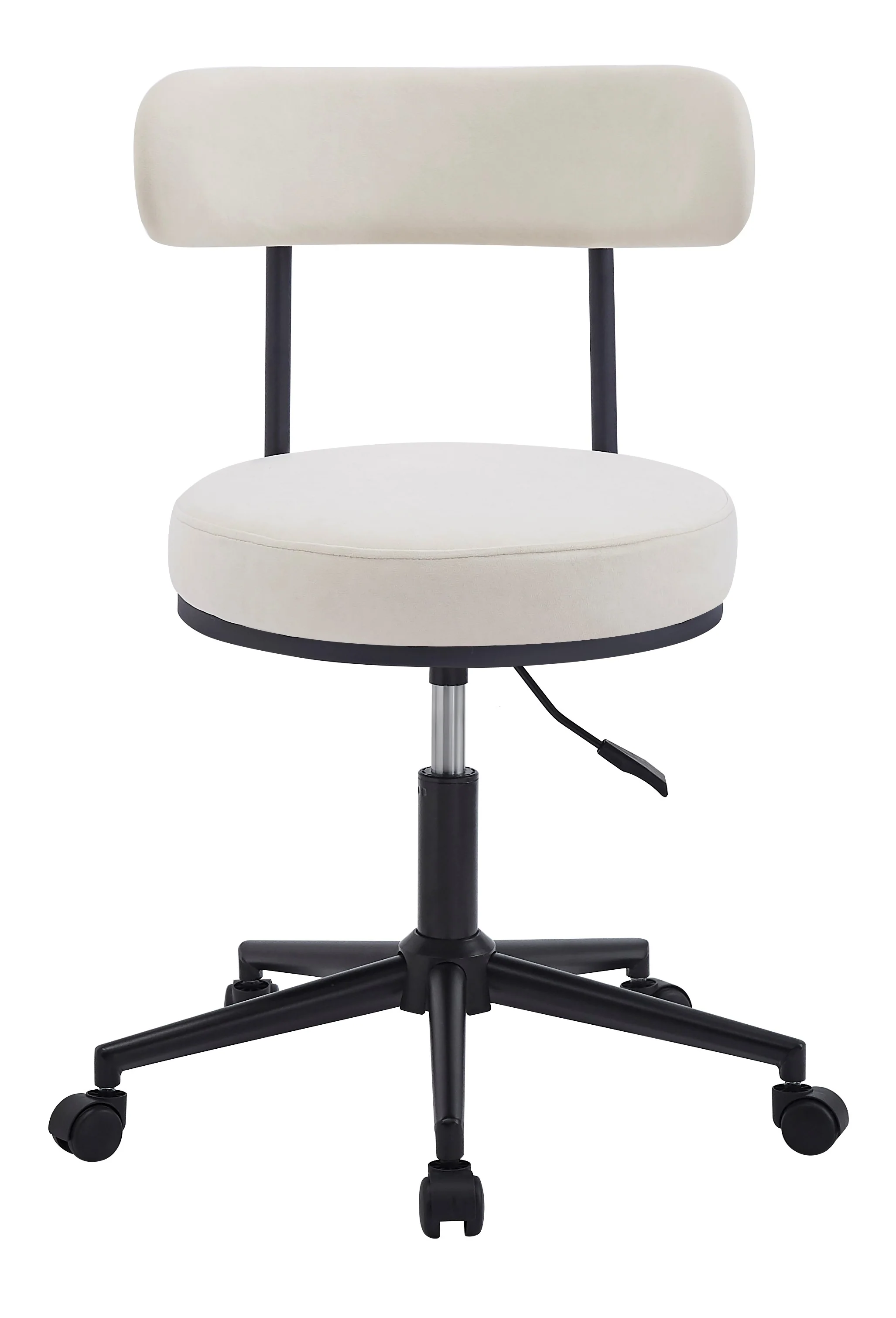 LARS - Chaise de bureau réglable en velours beige - Image 4