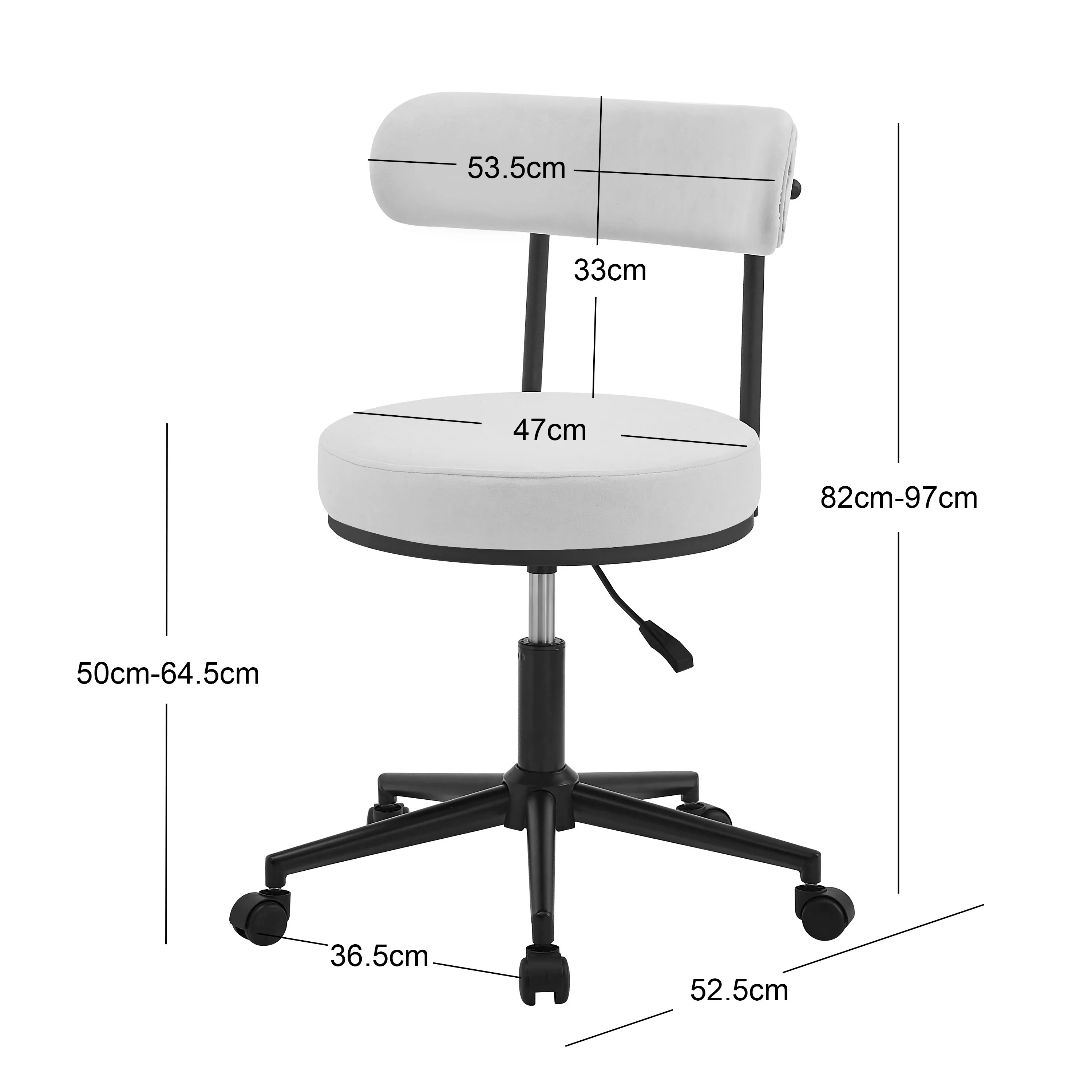 LARS - Chaise de bureau réglable en bouclettes blanches - Image 5