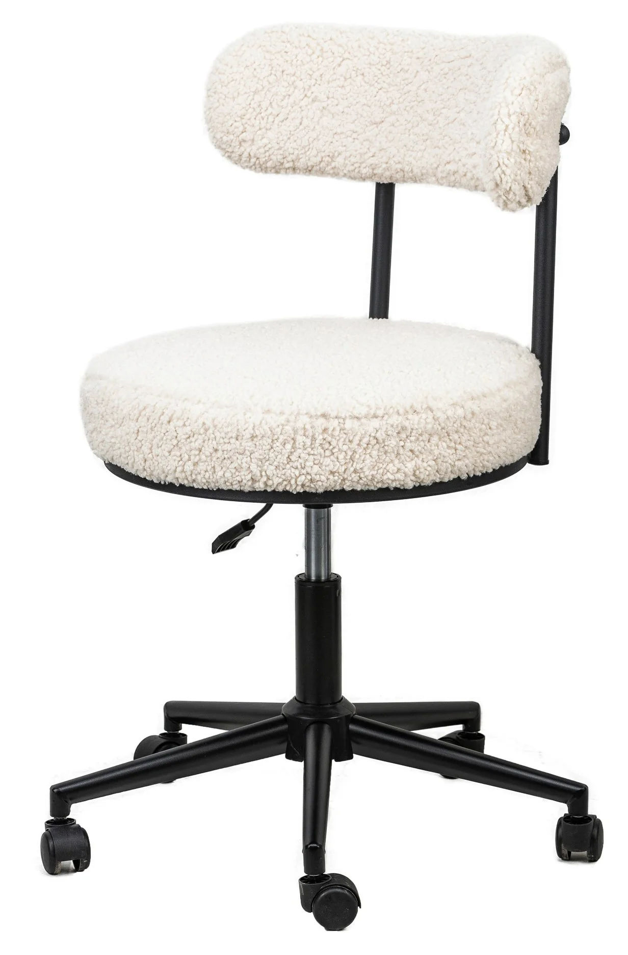 LARS - Chaise de bureau réglable en bouclettes blanches - Image 8