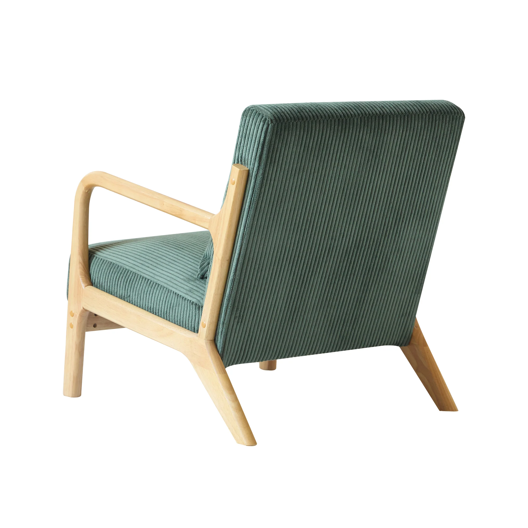 OHAMA - Fauteuil de salon en bois massif et velours côtelé vert - Image 7