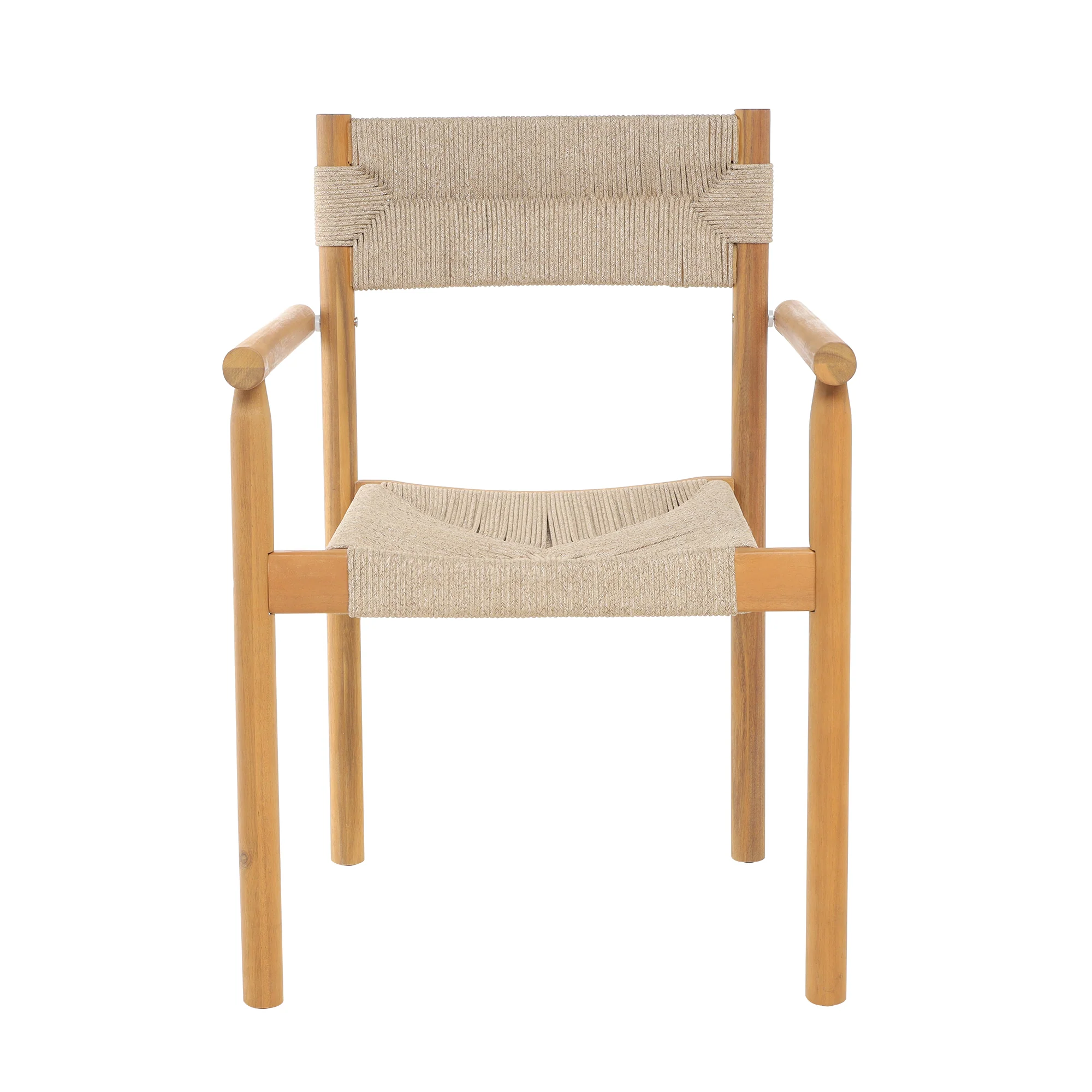 OVALLE - Lot de 2 chaises de jardin en acacia massif et corde - Image 8