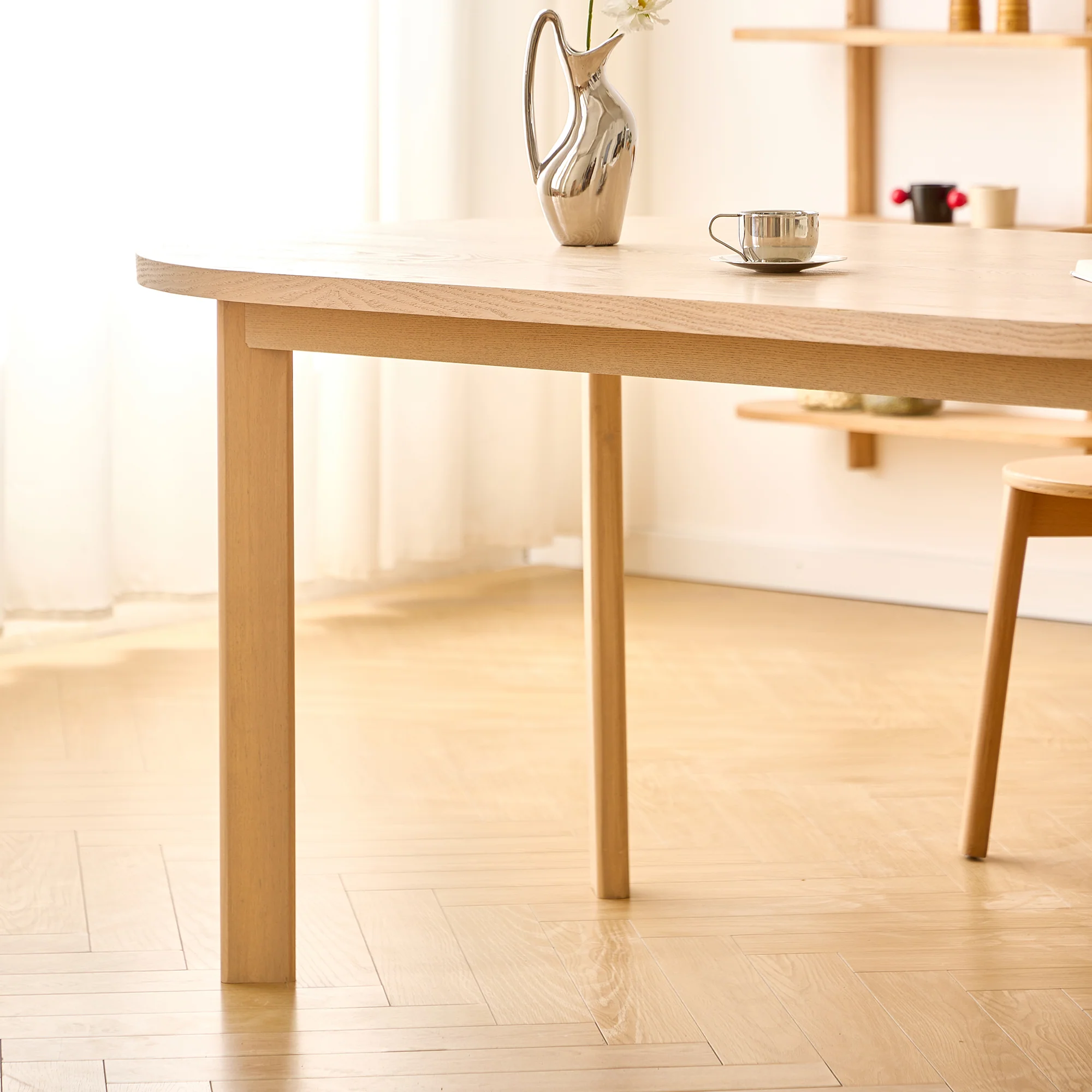 PALMA - Table à manger ovale 6 personnes en bois de pin L180 - Image 4