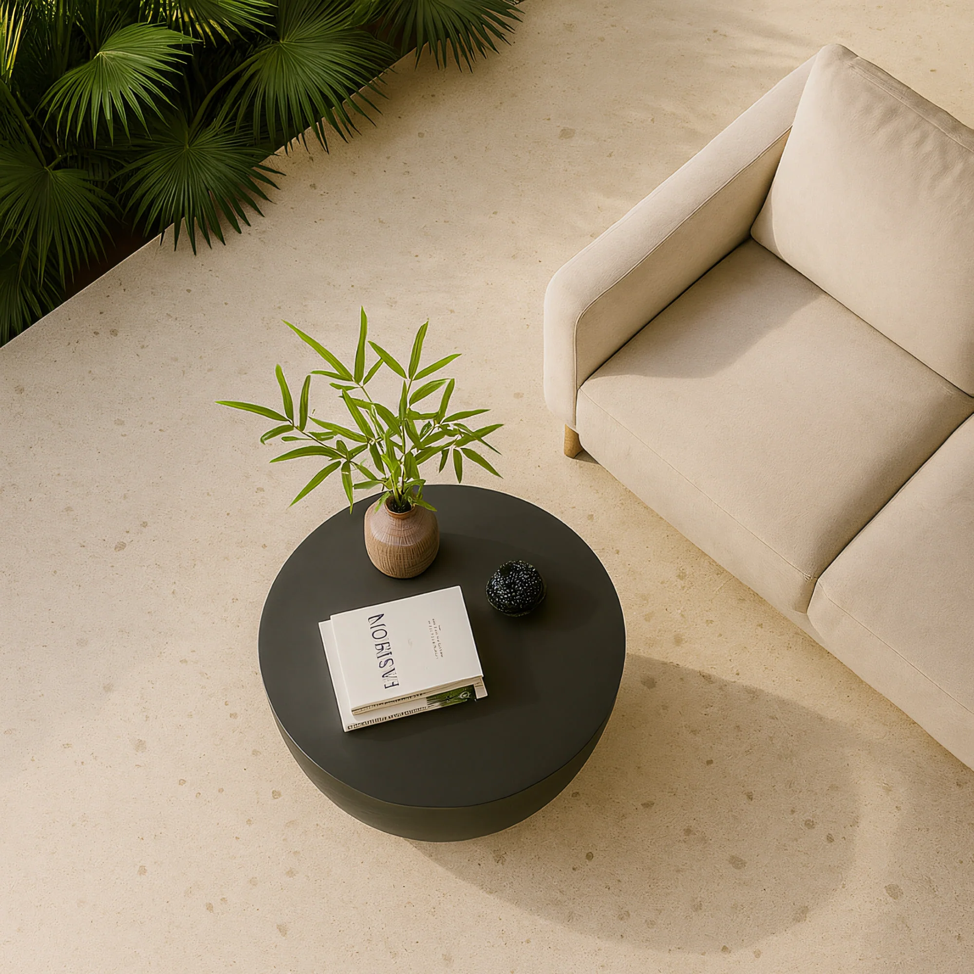 PARNU - Table basse indoor outdoor en magnésite noir - Image 3