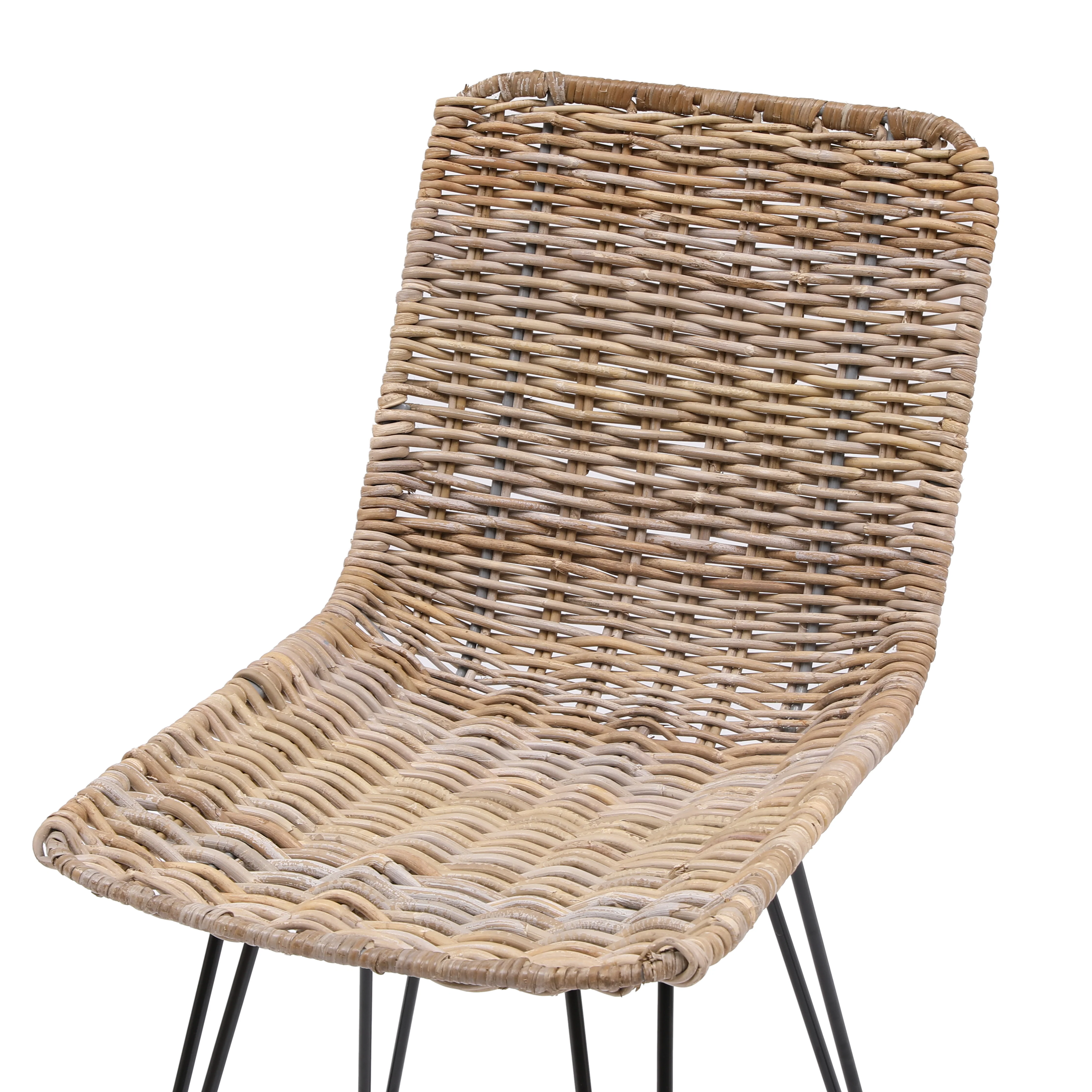 PENANG - Lot de 2 chaises en métal et fibres naturelles - Image 6