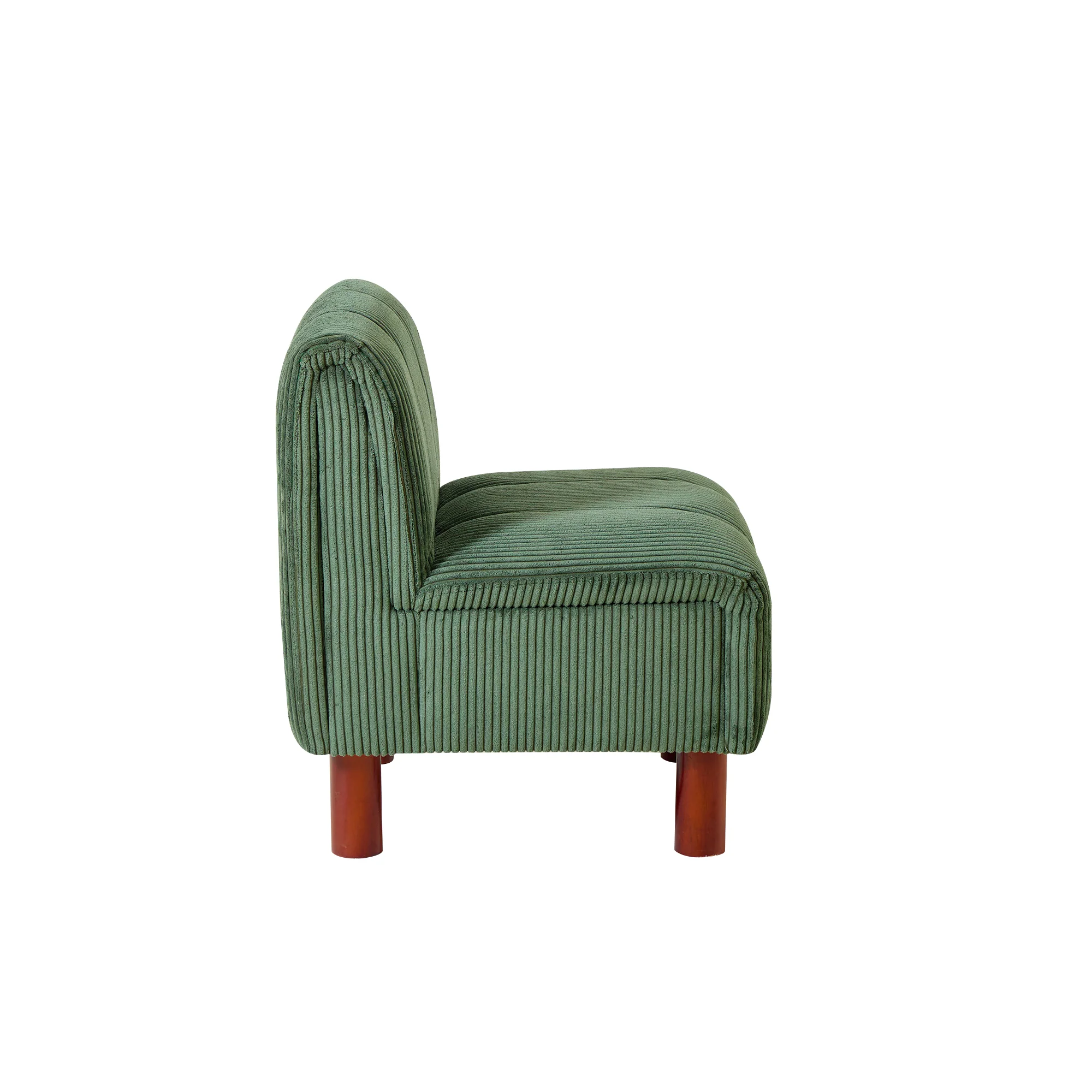 PORTO - Fauteuil de salon en bois massif et velours côtelé vert - Image 7