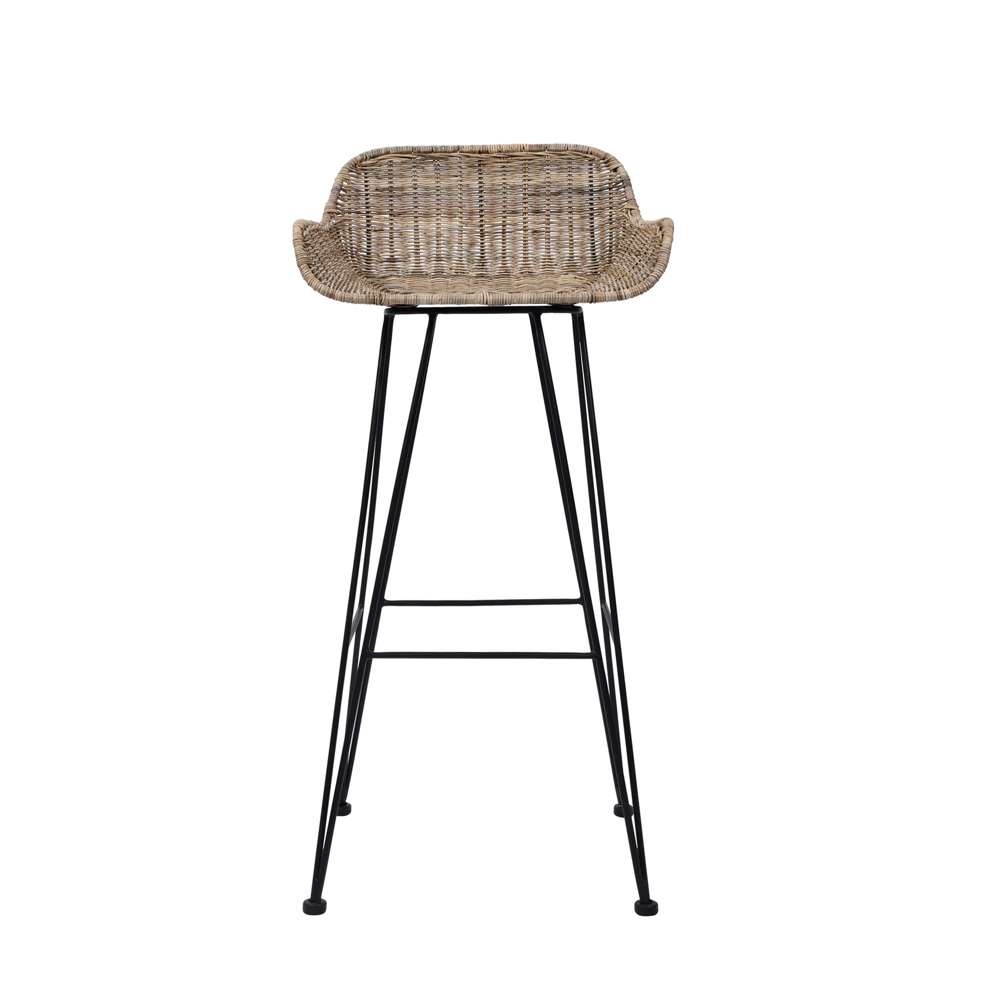 REOK - Lot de 2 tabourets de bar en métal et fibres naturelles - Image 5