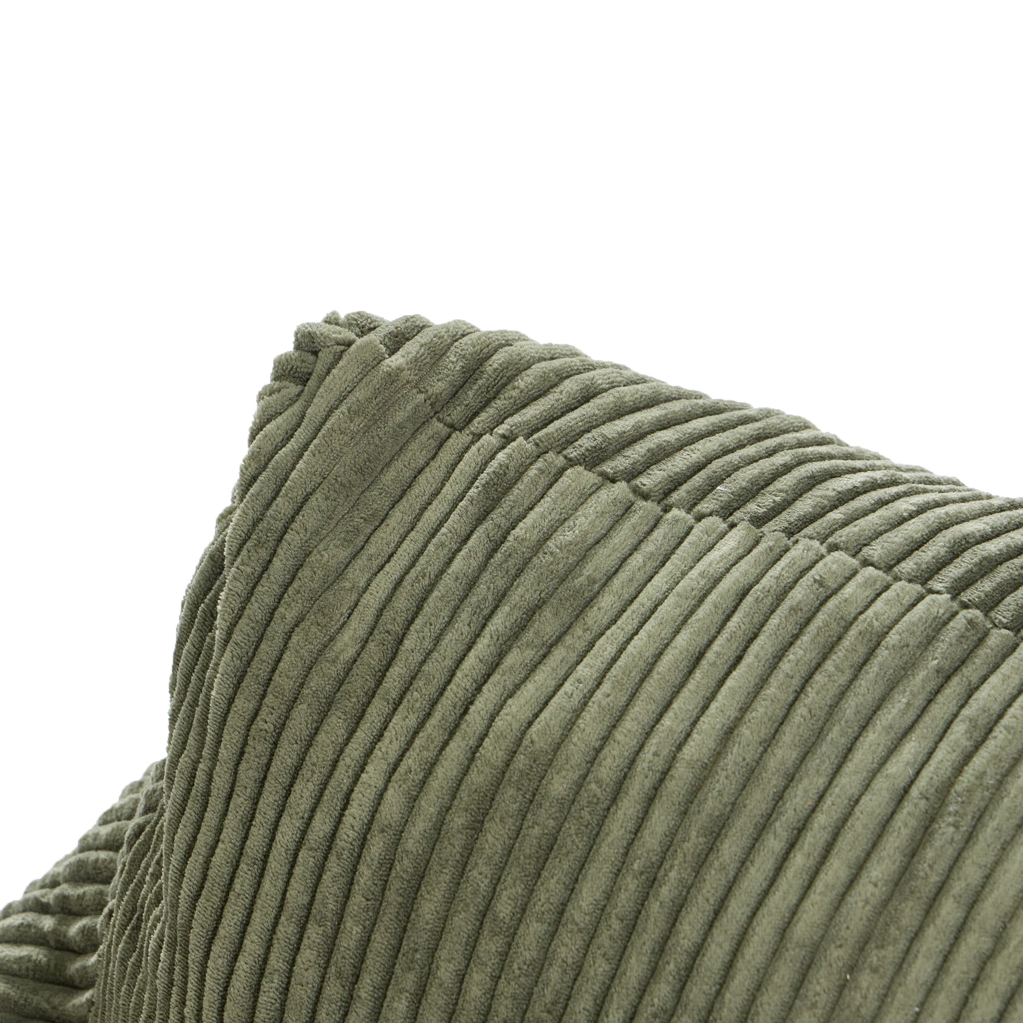SABY - Pouf et repose pieds en velours côtelé vert - Image 7