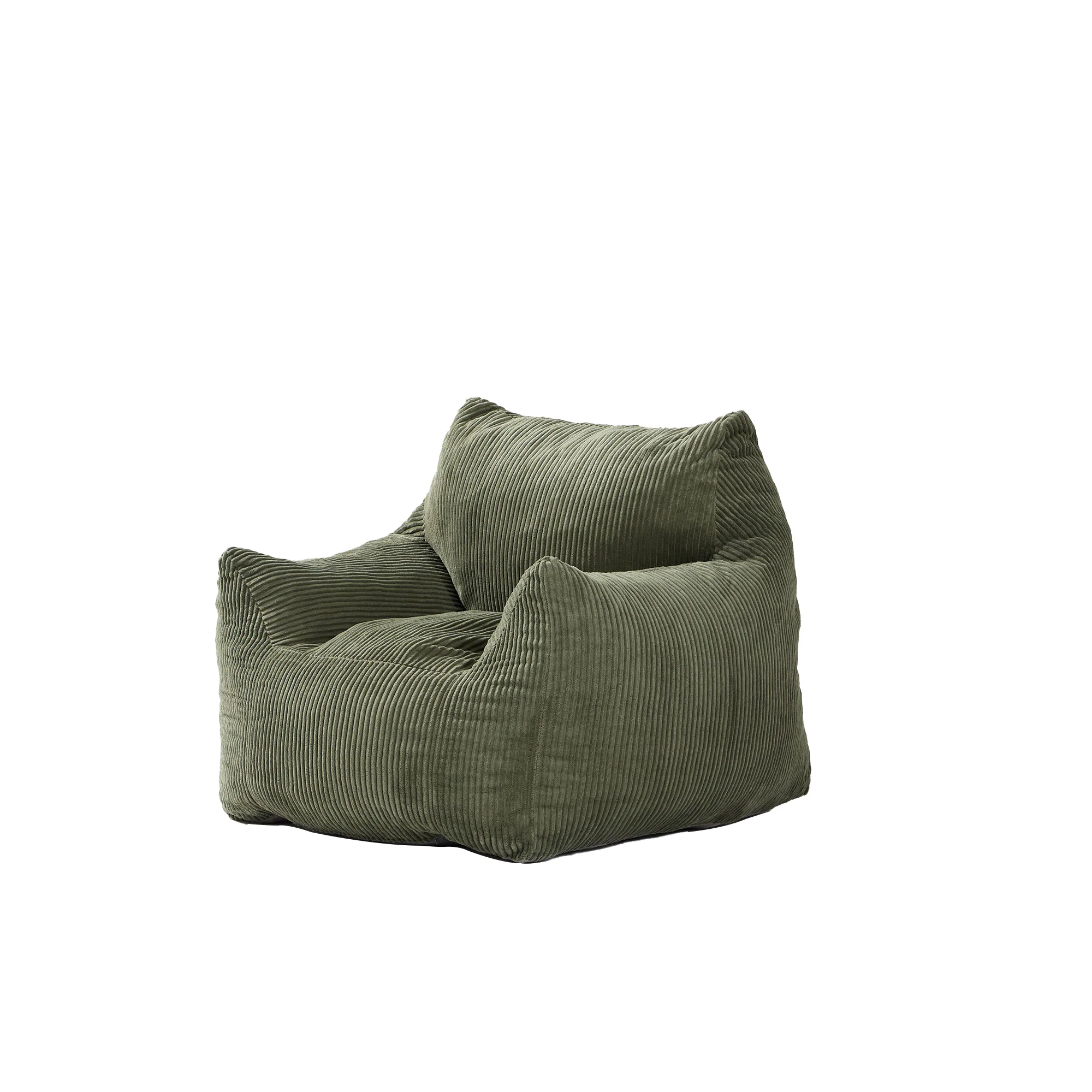 SABY - Pouf et repose pieds en velours côtelé vert - Image 8