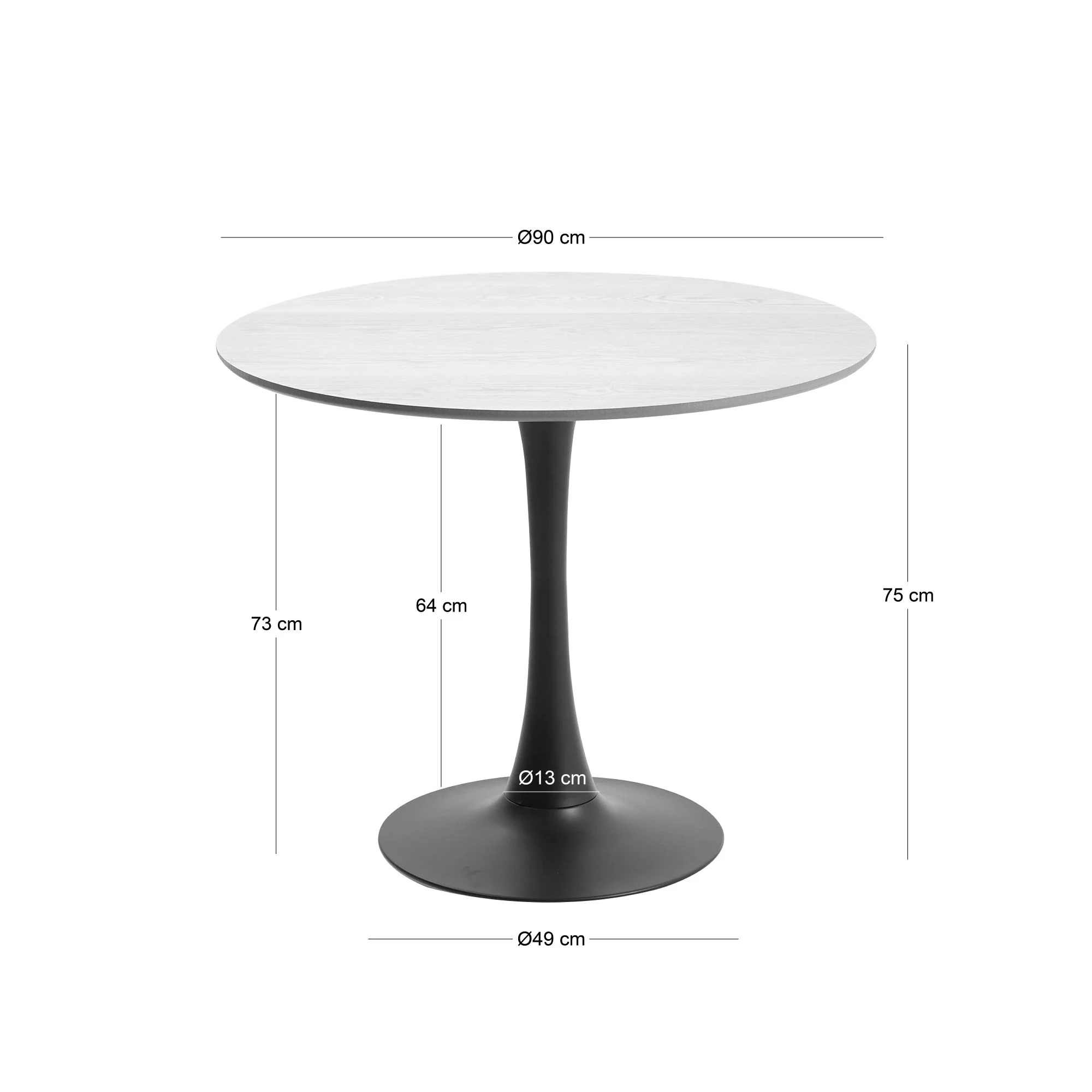 SALLA - Table à manger 4 personnes ronde en bois - Image 8
