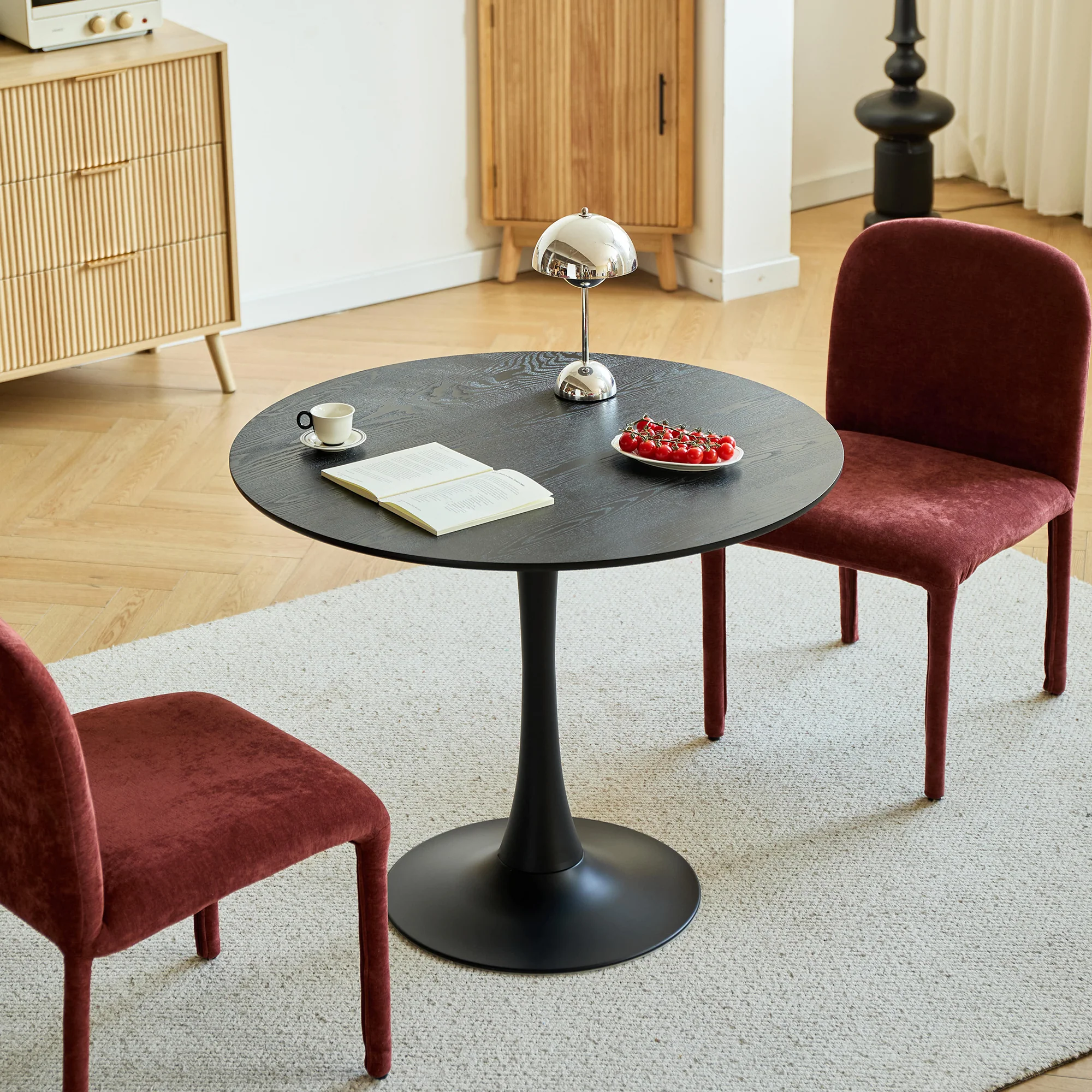 SALLA - Table à manger 4 personnes ronde en bois - Image 2