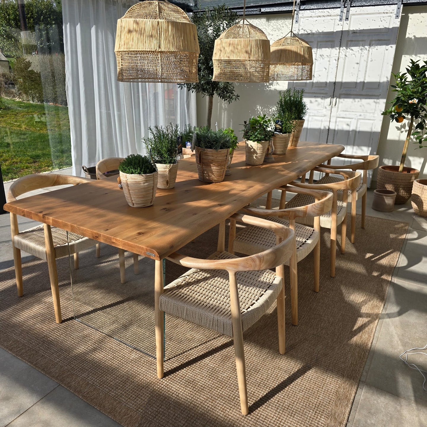 SALTA - Lot de 2 chaises en bois massif et corde - Image 3