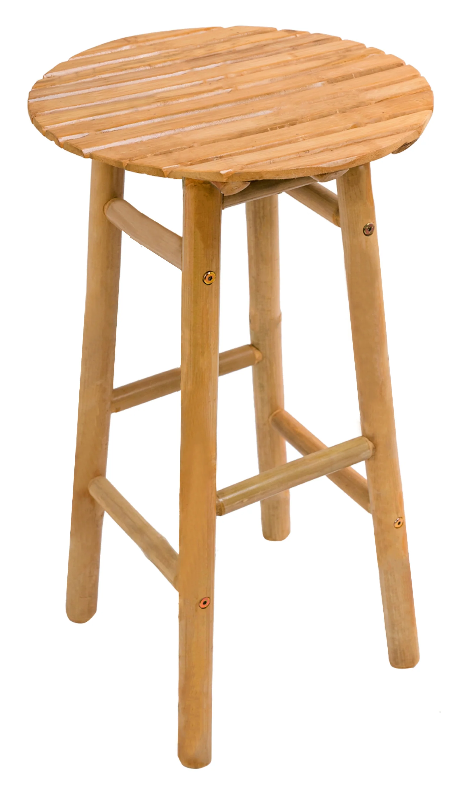 SAMARINA - Lot de 2 tabourets de bar en bois de bambou massif - Image 7