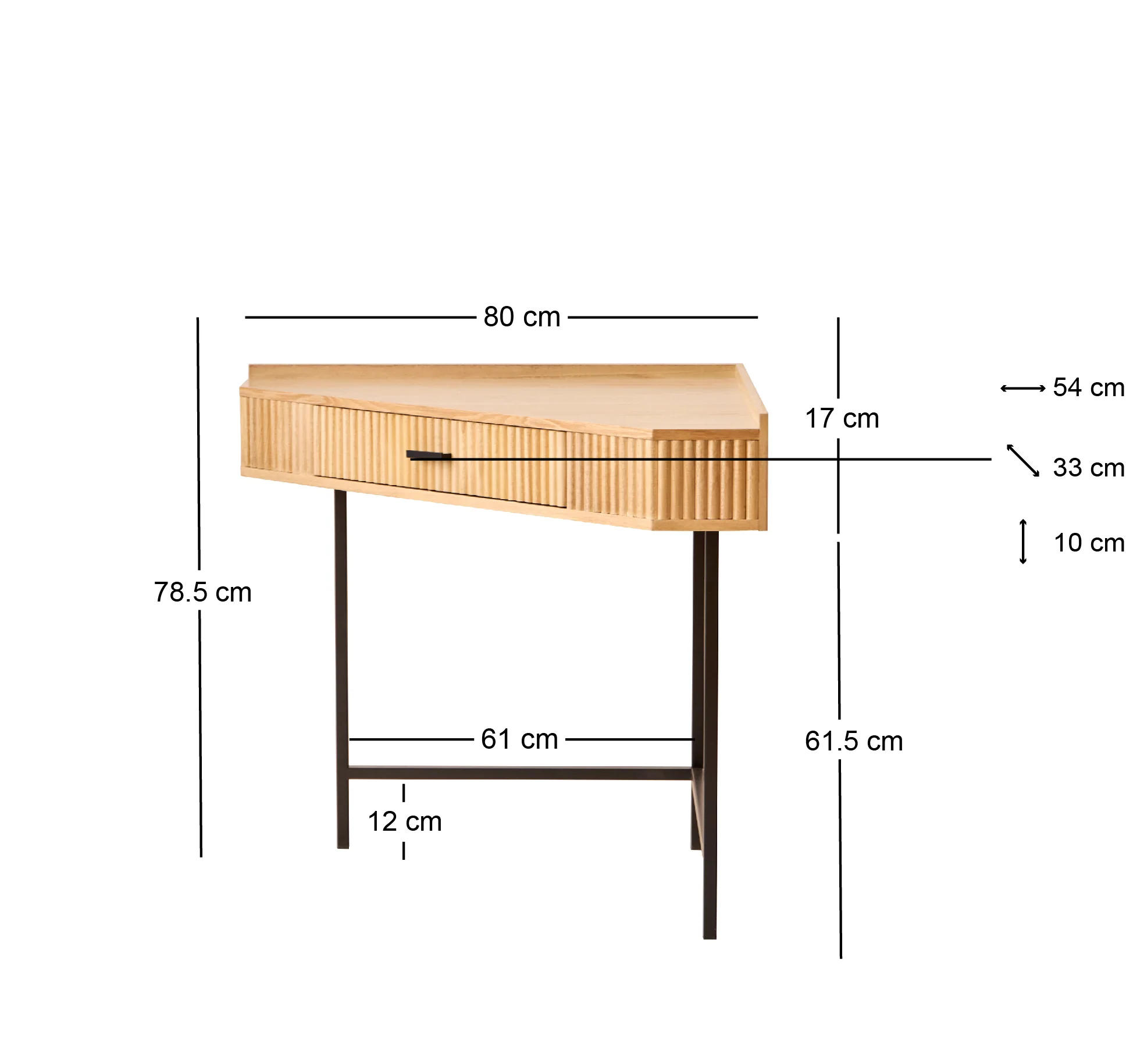 SETO - Bureau d'angle en bois et métal 1 tiroir - Image 5