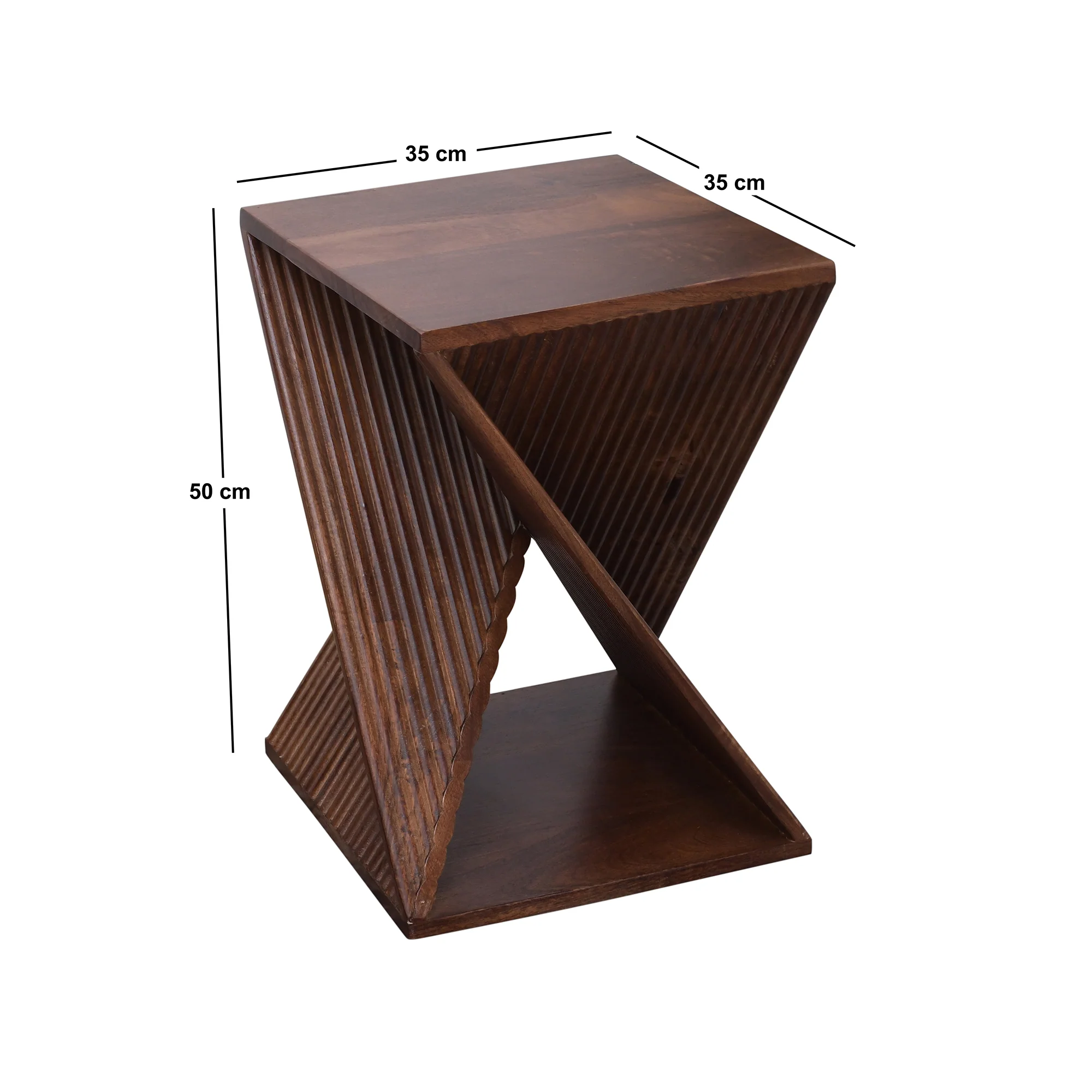 SIMIA - Table appoint bout de canapé en bois de manguier foncé - Image 4