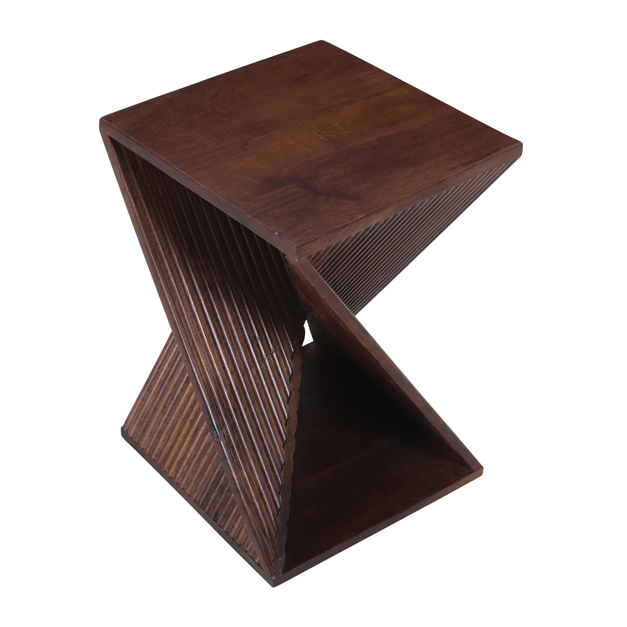 SIMIA - Table appoint bout de canapé en bois de manguier foncé - Image 5