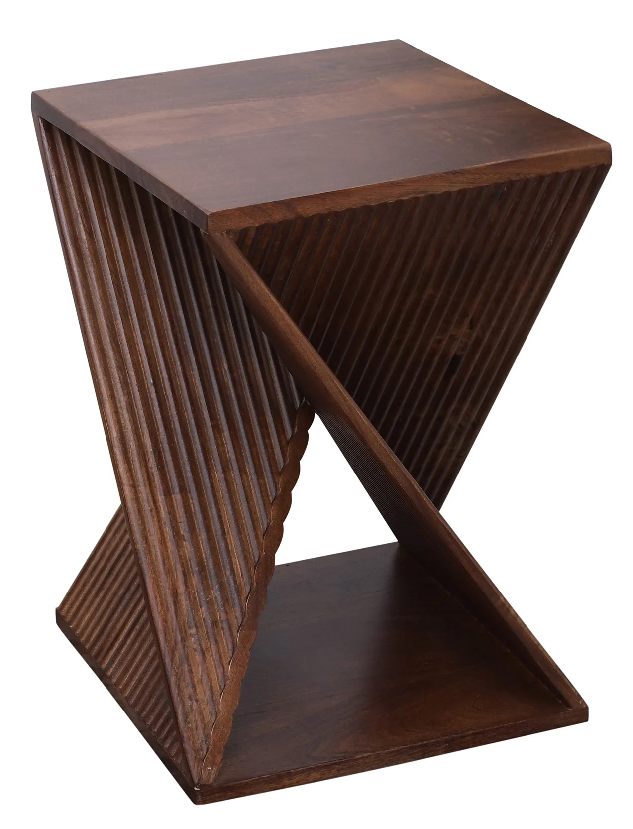 SIMIA - Table appoint bout de canapé en bois de manguier foncé - Image 6