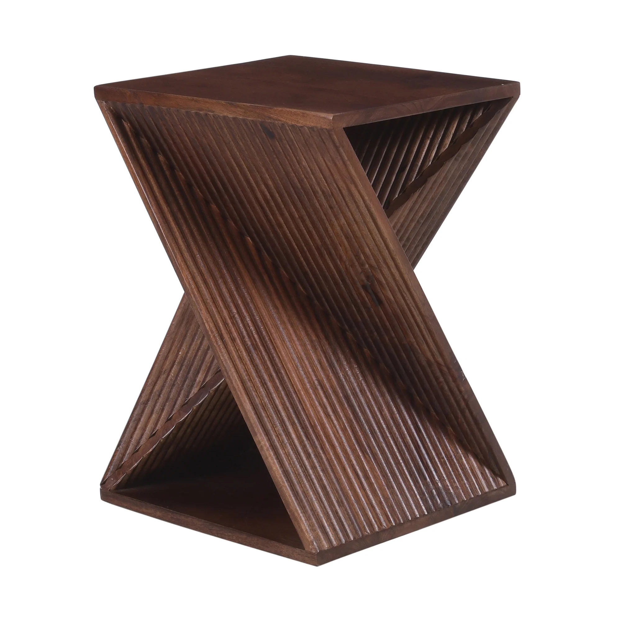 SIMIA - Table appoint bout de canapé en bois de manguier foncé - Image 7
