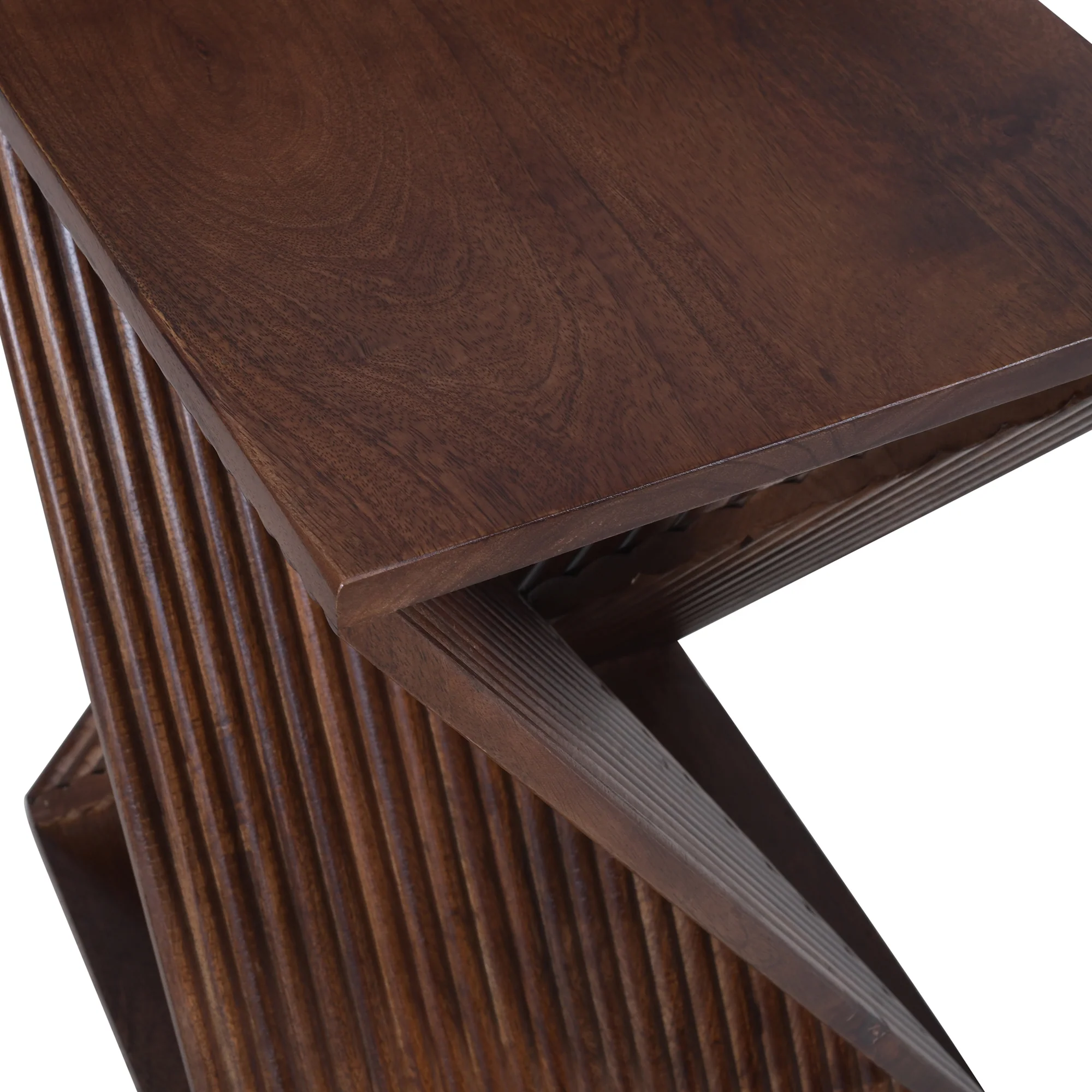 SIMIA - Table appoint bout de canapé en bois de manguier foncé - Image 8