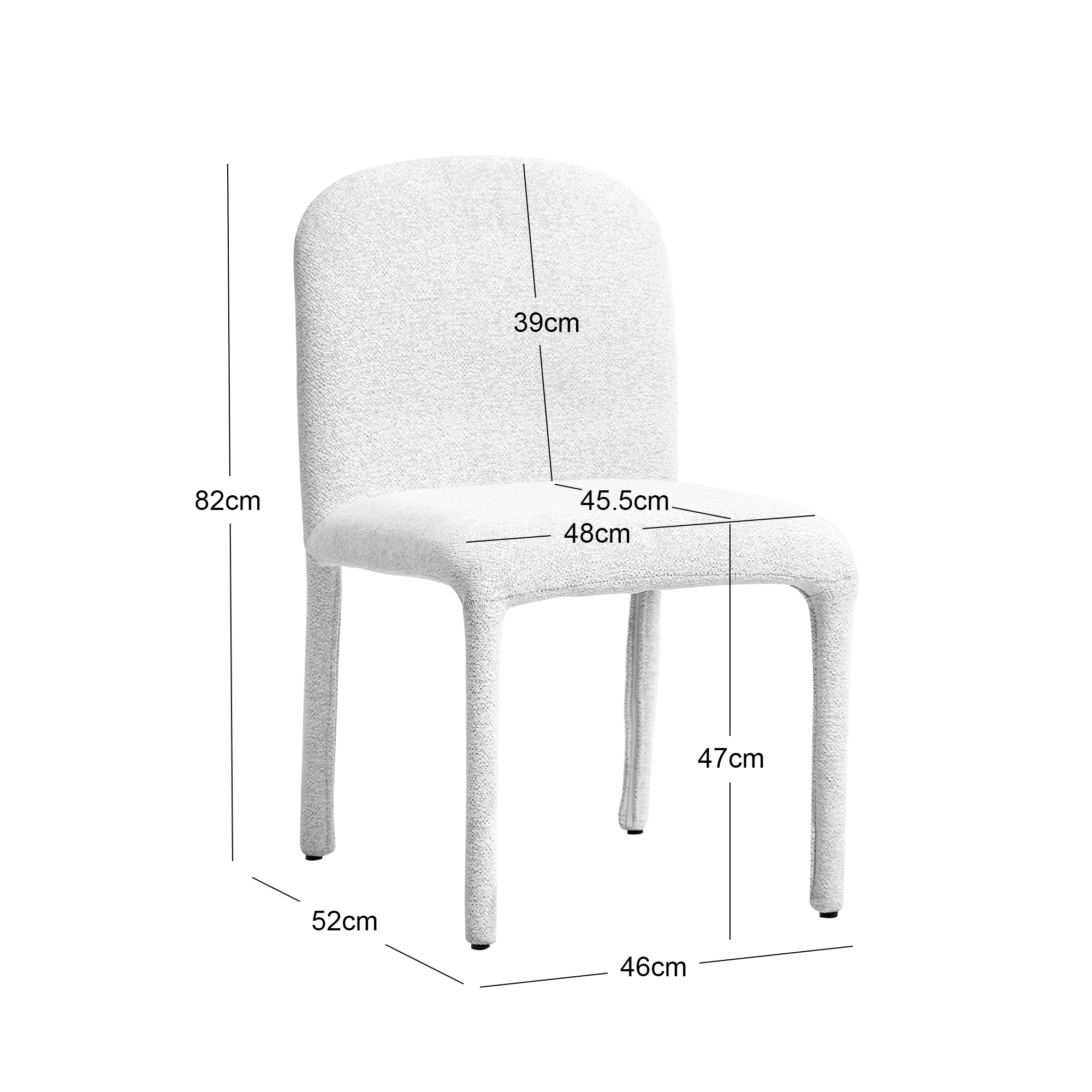 SMOLA - Lot de 2 chaises scandinaves en tissu beige - Image 4