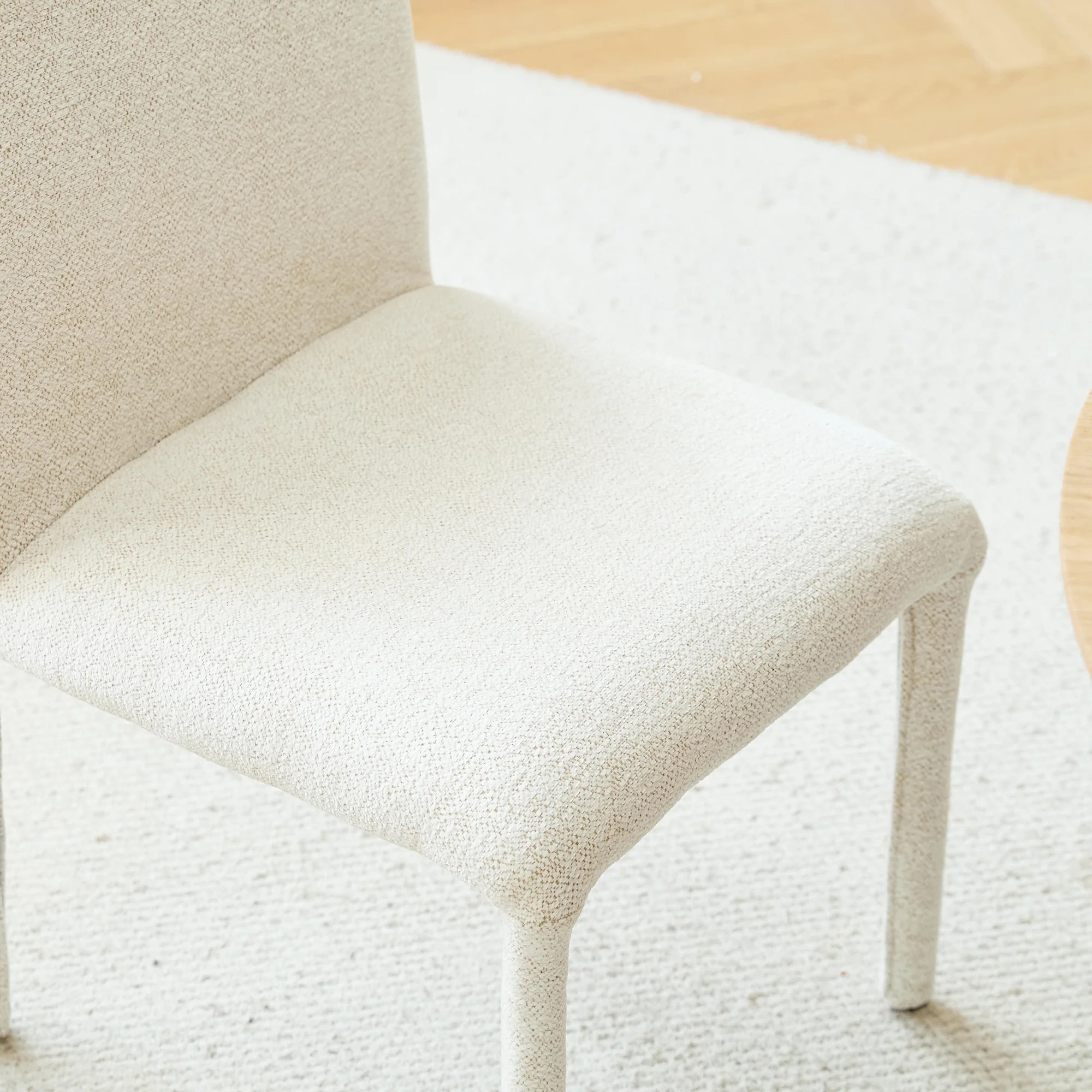 SMOLA - Lot de 2 chaises scandinaves en tissu beige - Image 5