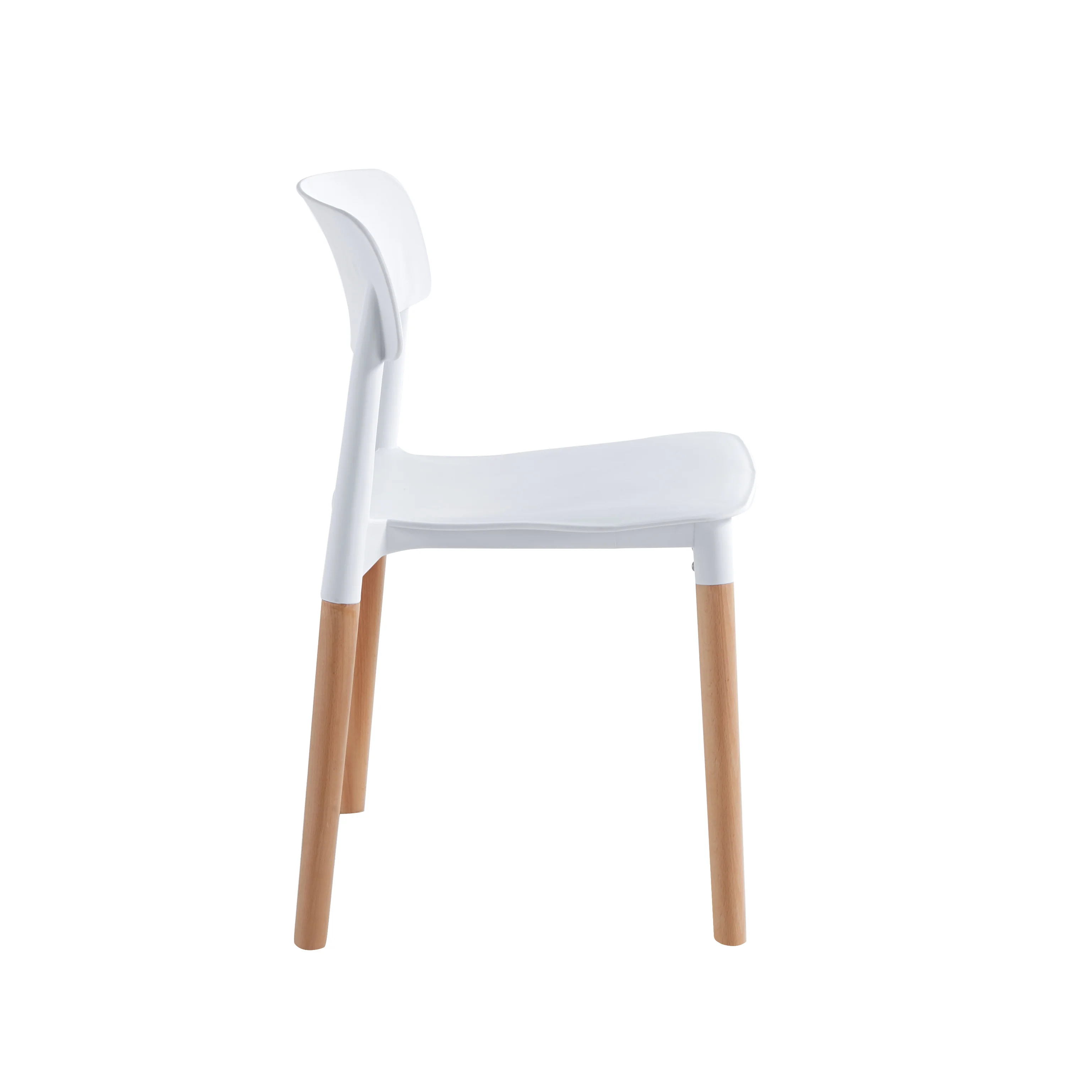 SORO - Lot de 4 chaises scandinaves en bois et polypropylène blanc - Image 4