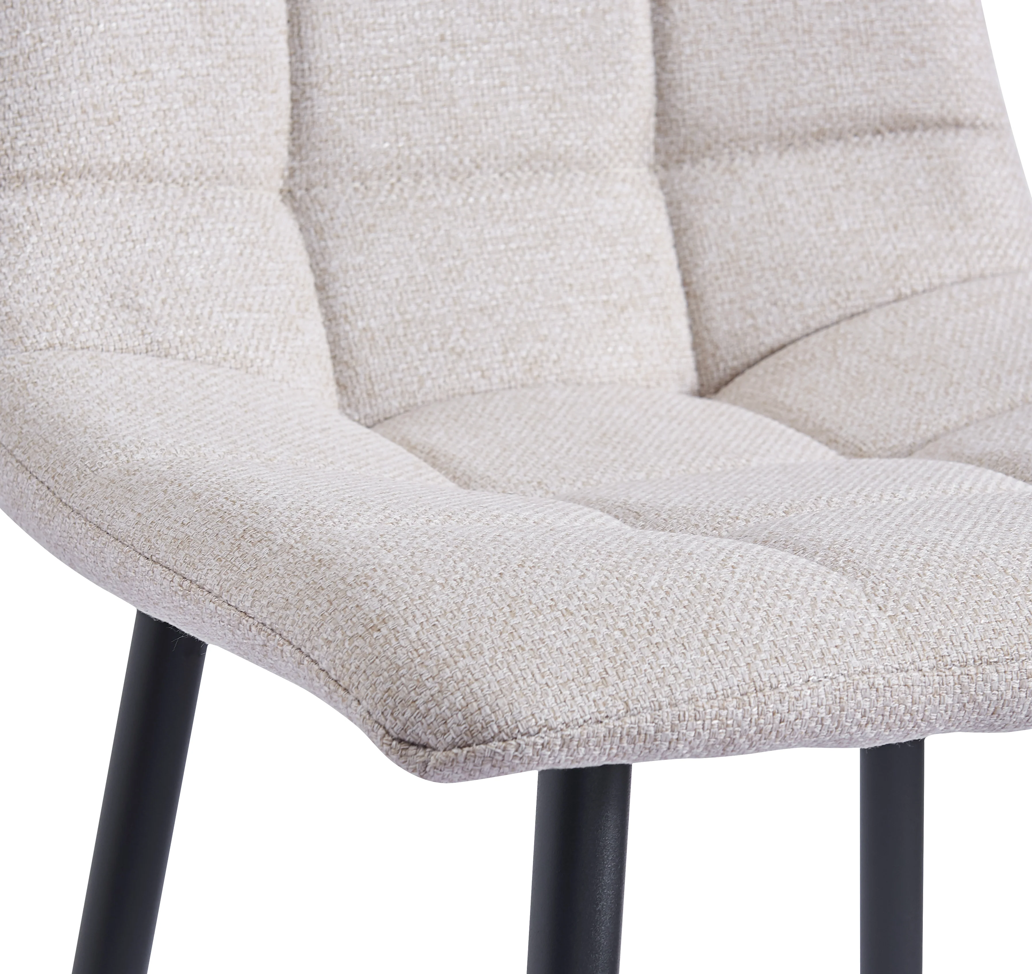 BJORN - Lot de 2 tabourets de bar en métal et tissu beige - Image 8