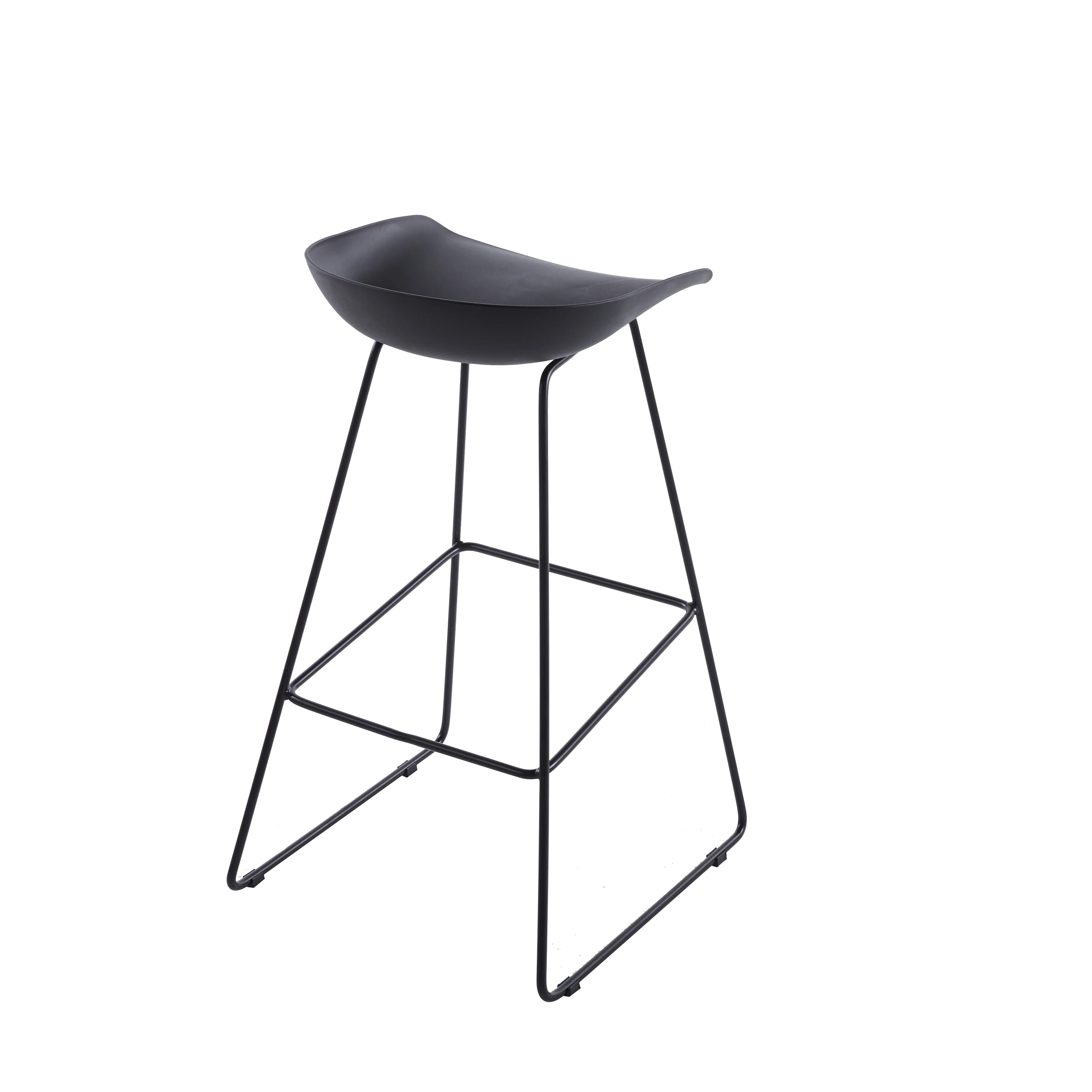 OSLO - Lot de 4 tabourets de bar en métal et assise noir - Image 7