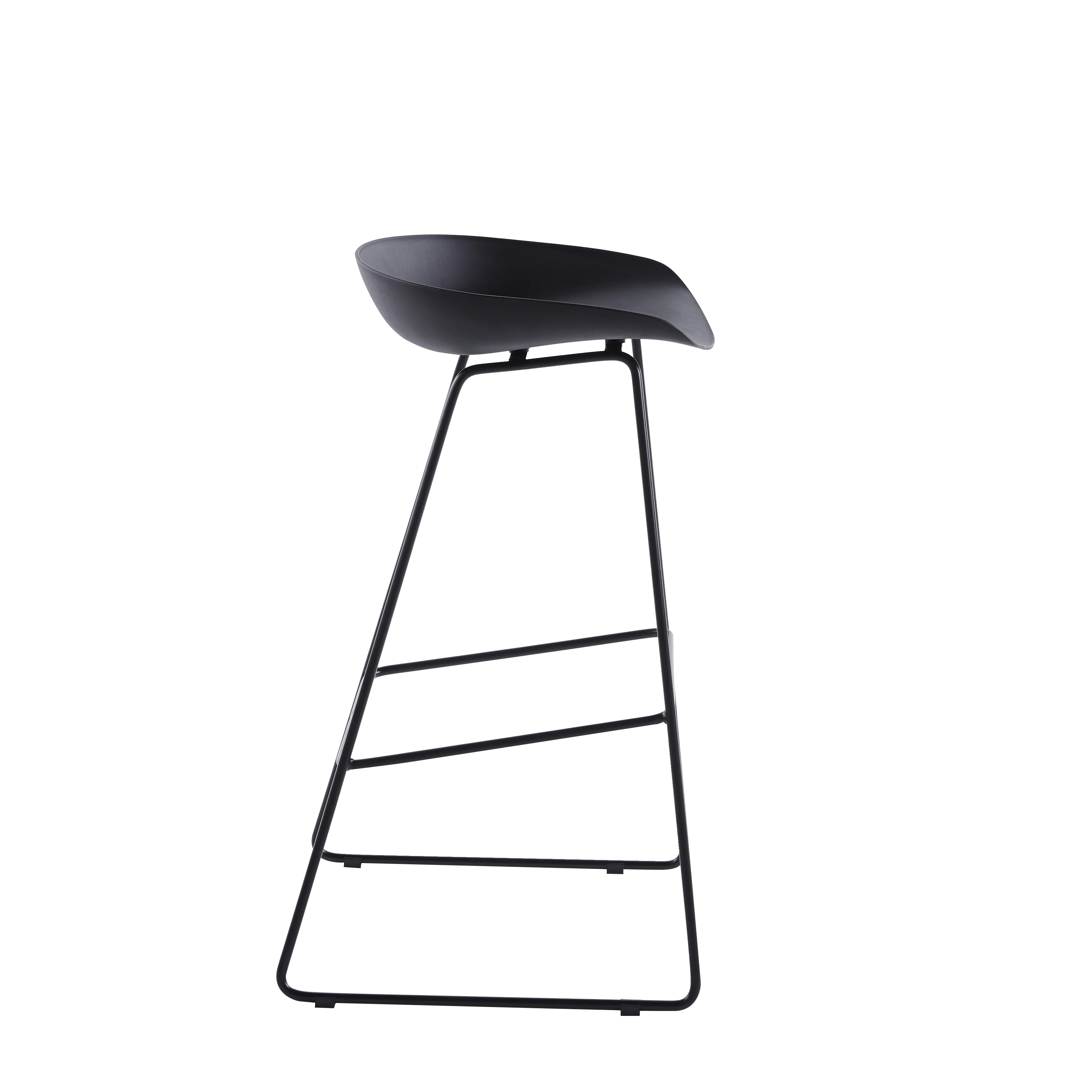 OSLO - Lot de 4 tabourets de bar en métal et assise noir - Image 8