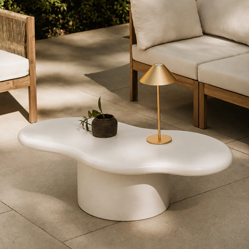 TORNIO - Table basse indoor outdoor en magnésite blanc