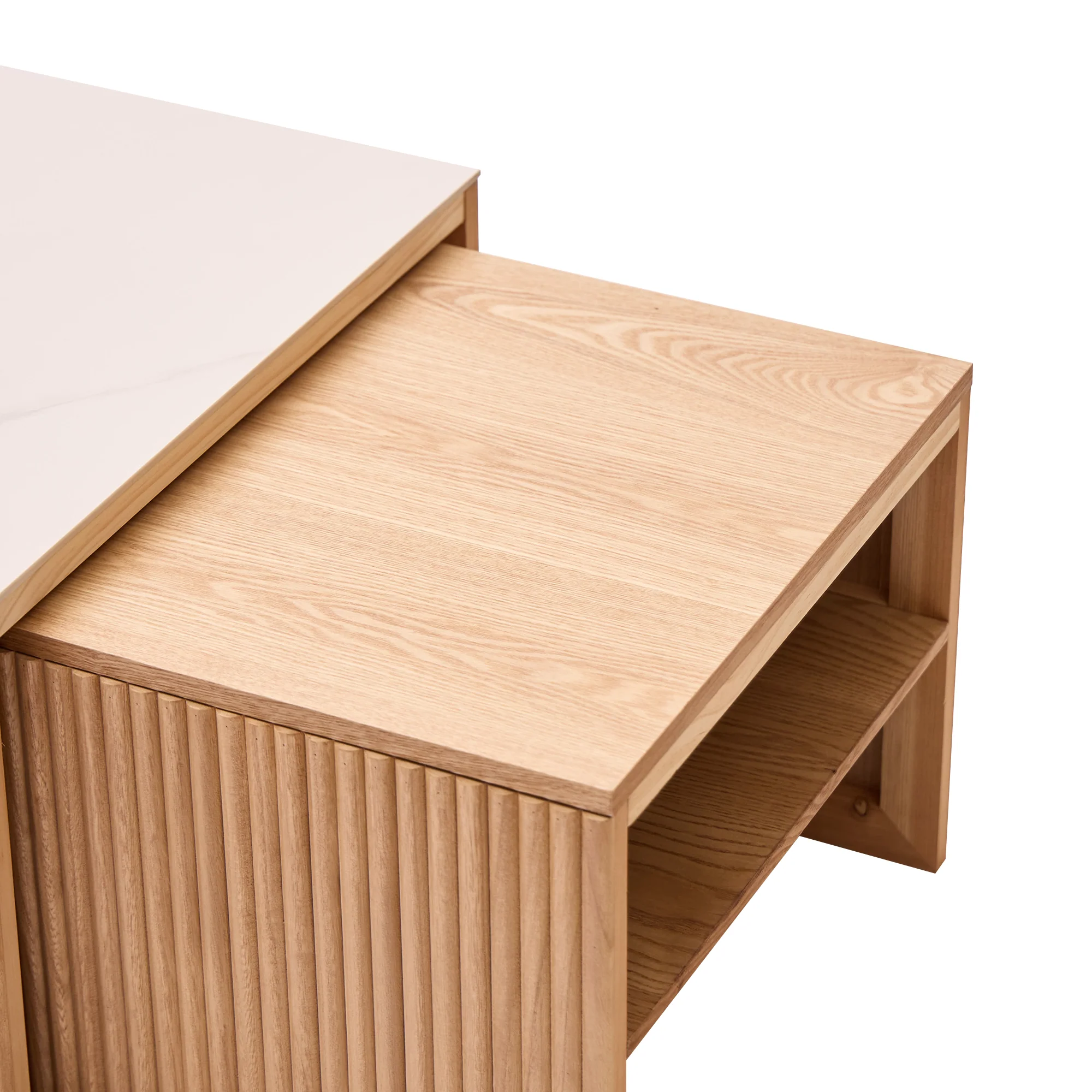 TROMSO - Set de 2 tables basses gigognes en bois et effet marbre - Image 8
