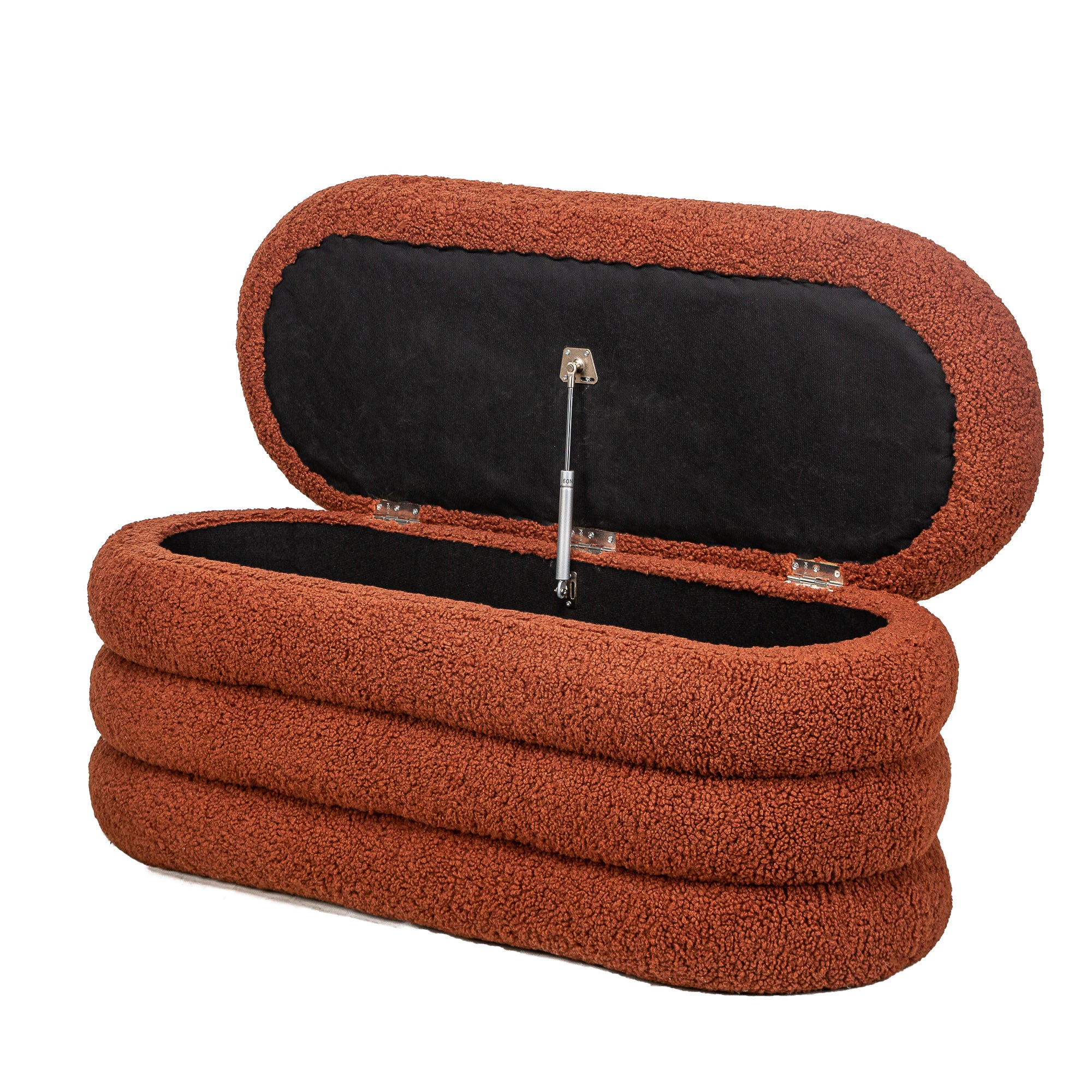 UPPSALA - Banc avec rangement en bouclettes terracotta - Image 6