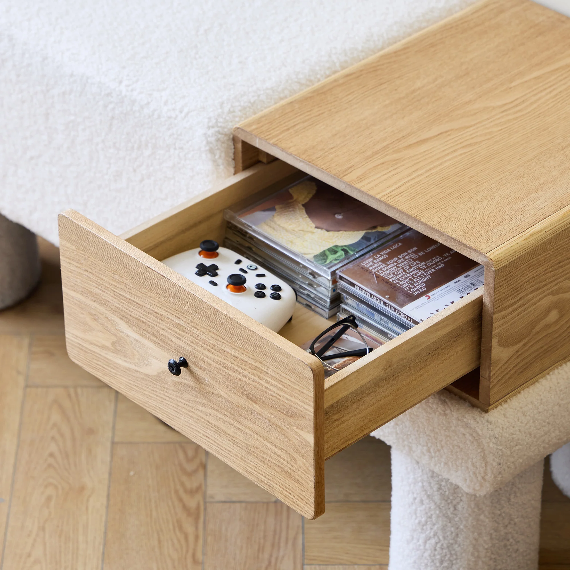 VADSO - Banc avec rangement en bouclettes blanches - Image 3