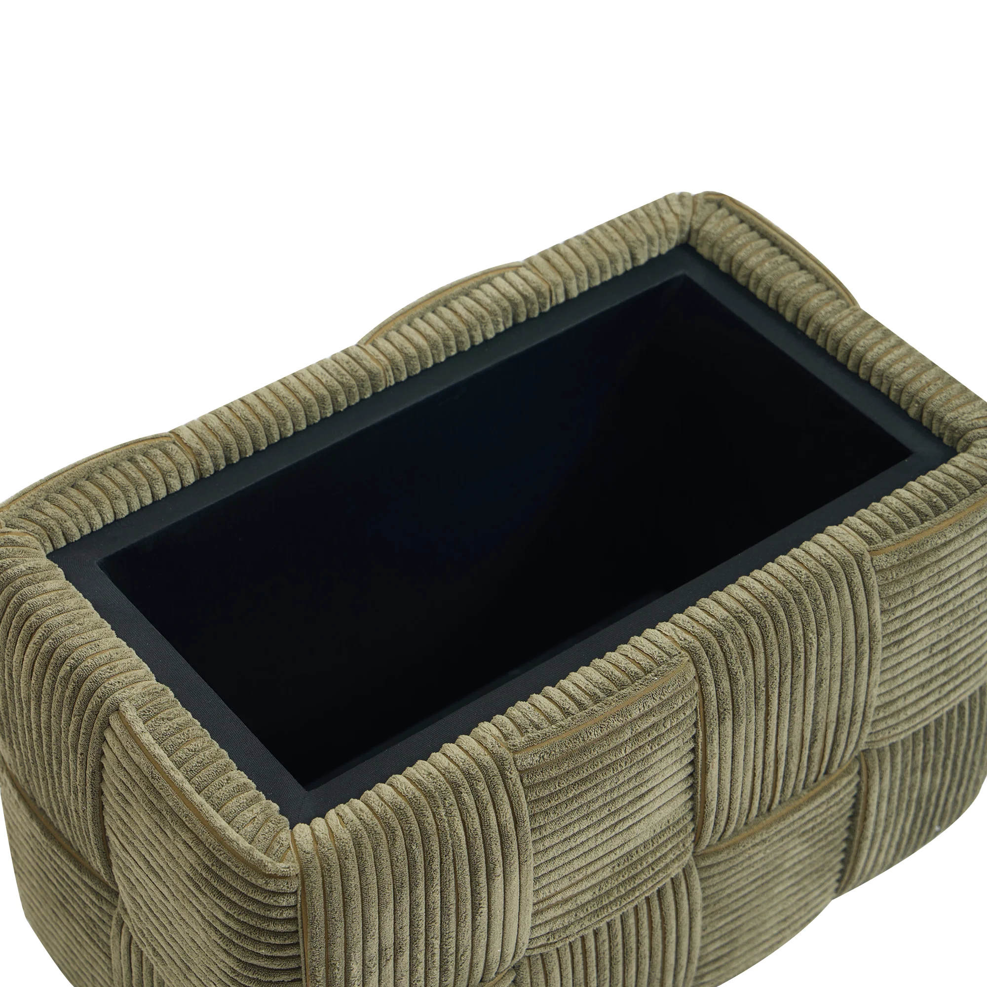 VANERN - Banc avec rangement en velours côtelé vert - Image 5