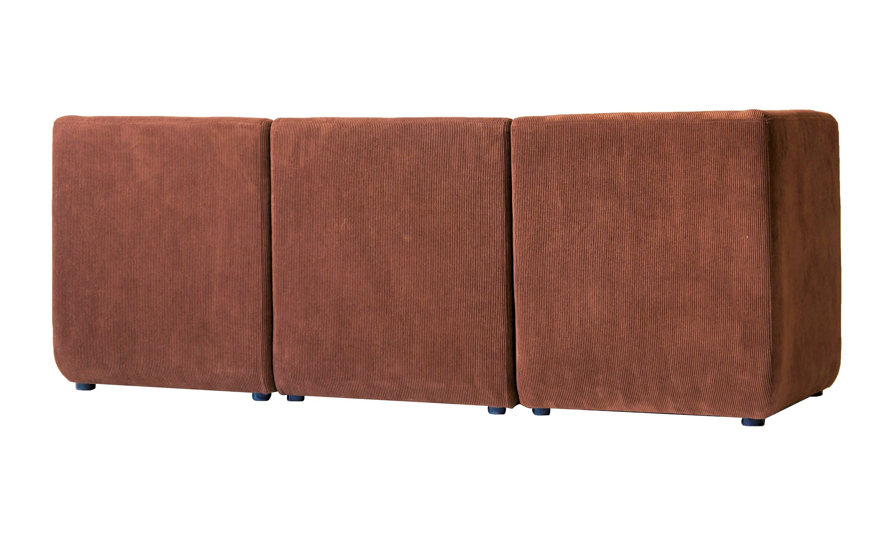VARDE - Canapé modulable 3 personnes en velours côtelé terracotta - Image 4