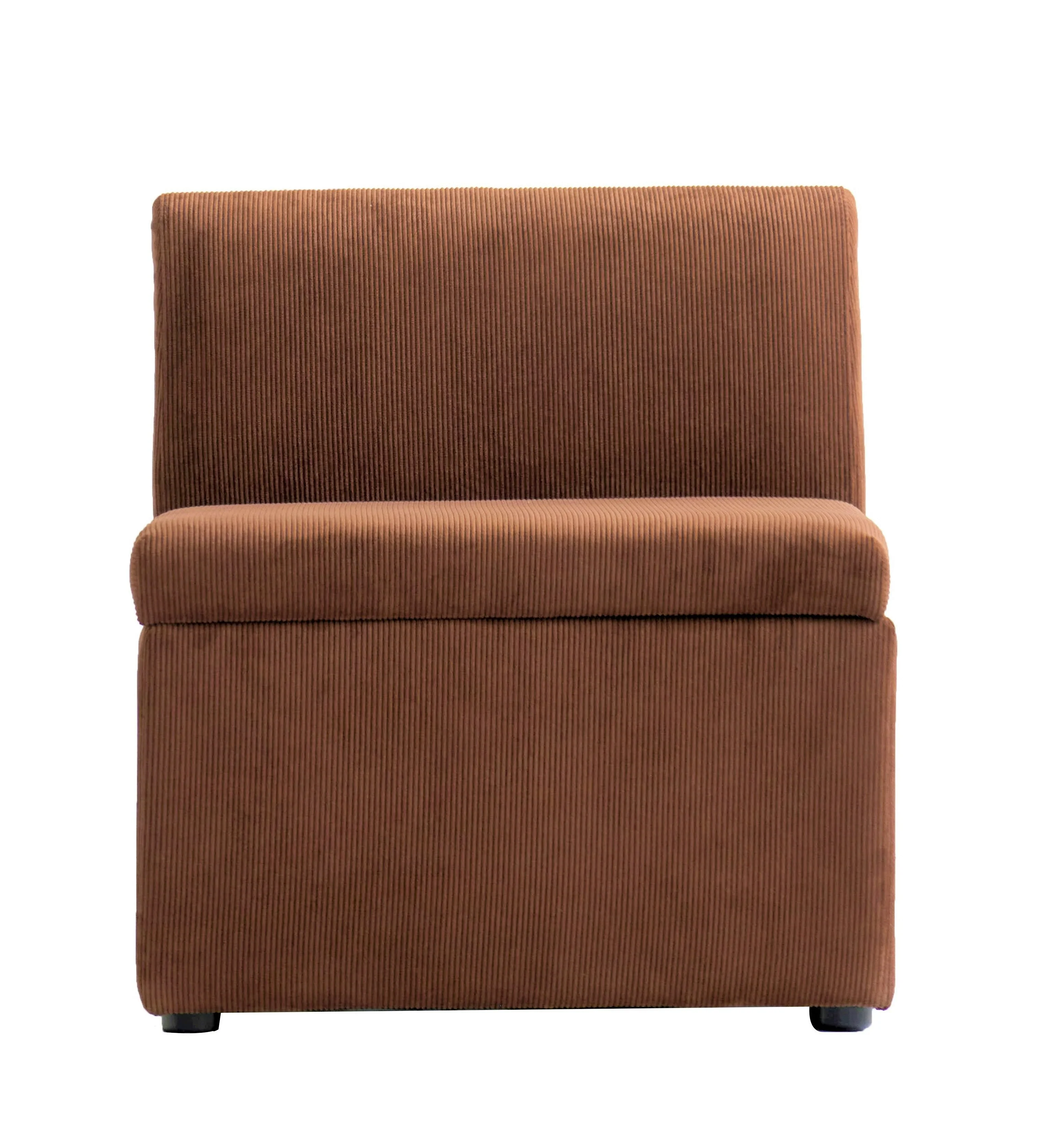 VARDE - Canapé modulable 1 personne en velours côtelé terracotta - Image 3