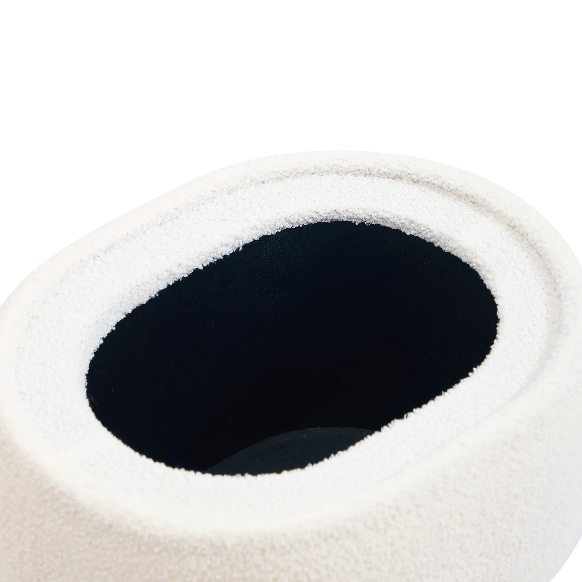 VASA - Pouf table basse avec rangement en bouclettes blanches - Image 7