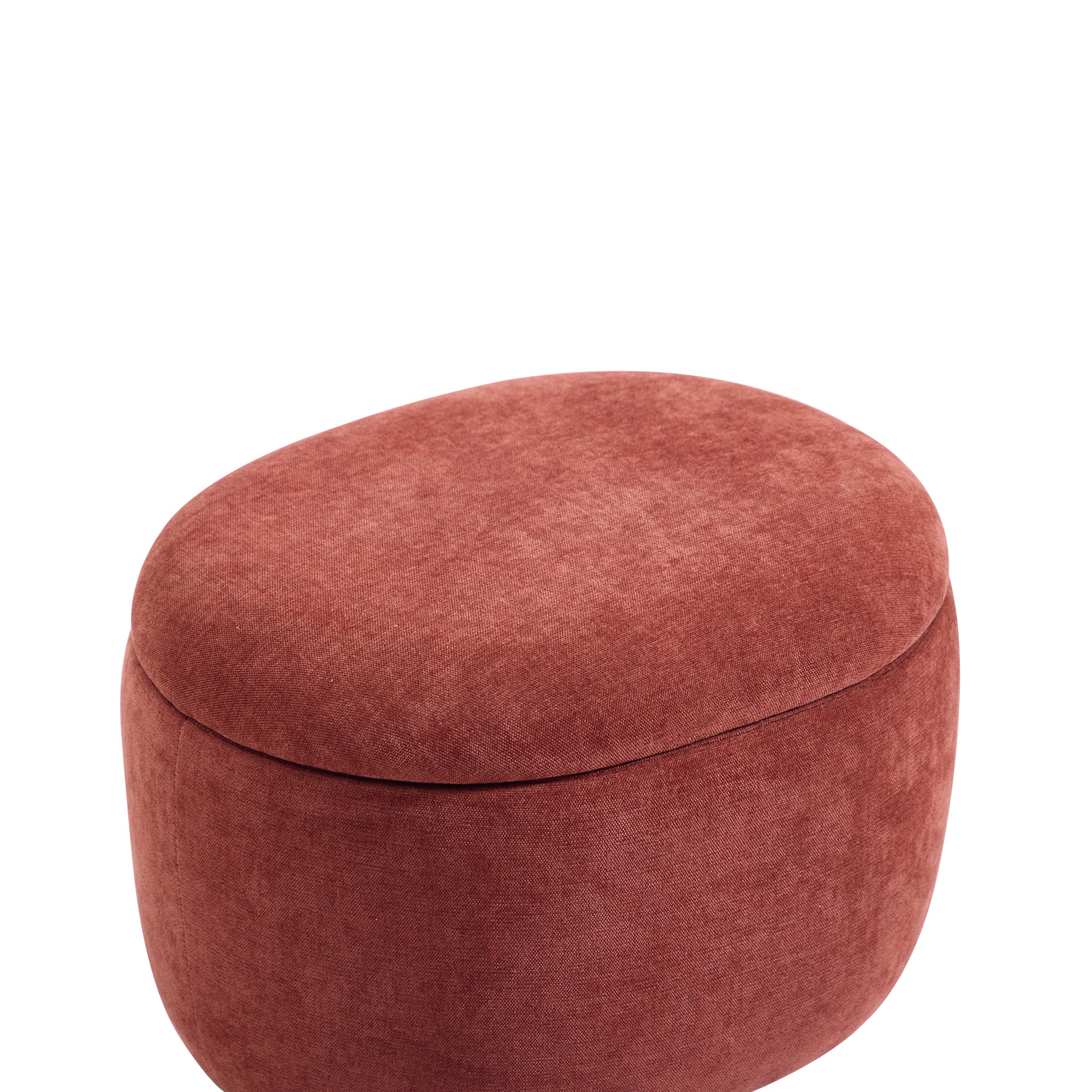 VASA - Pouf table basse avec rangement en tissu terracotta - Image 9