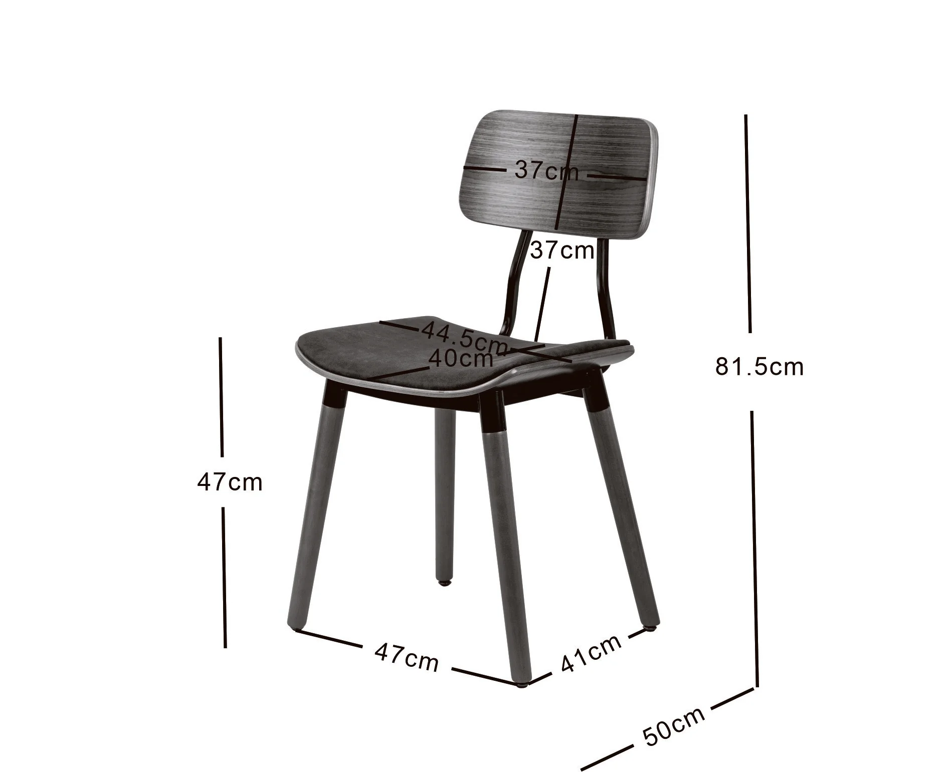 VICTORIA - Lot de 2 chaises en bois et suèdine noir - Image 5