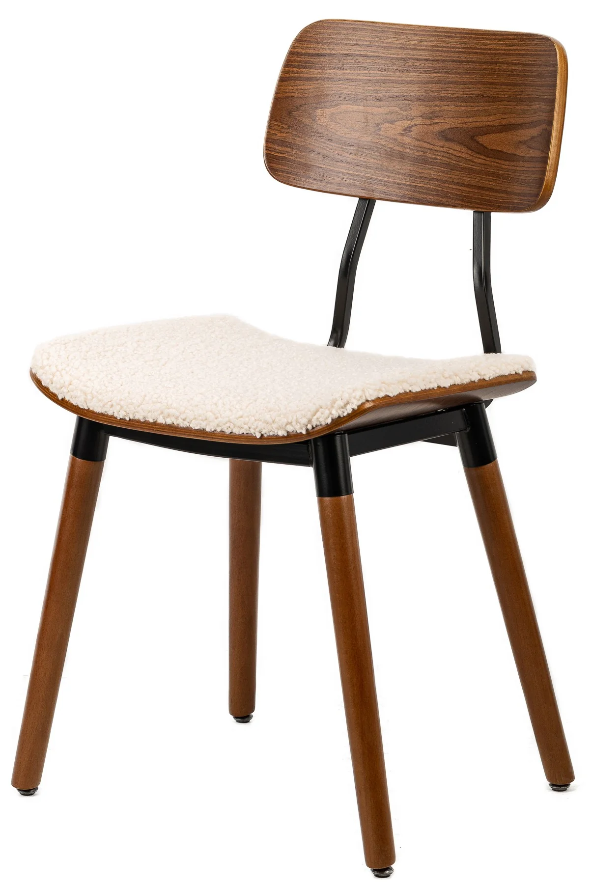 VICTORIA - Lot de 2 chaises en bois et bouclettes blanches - Image 9